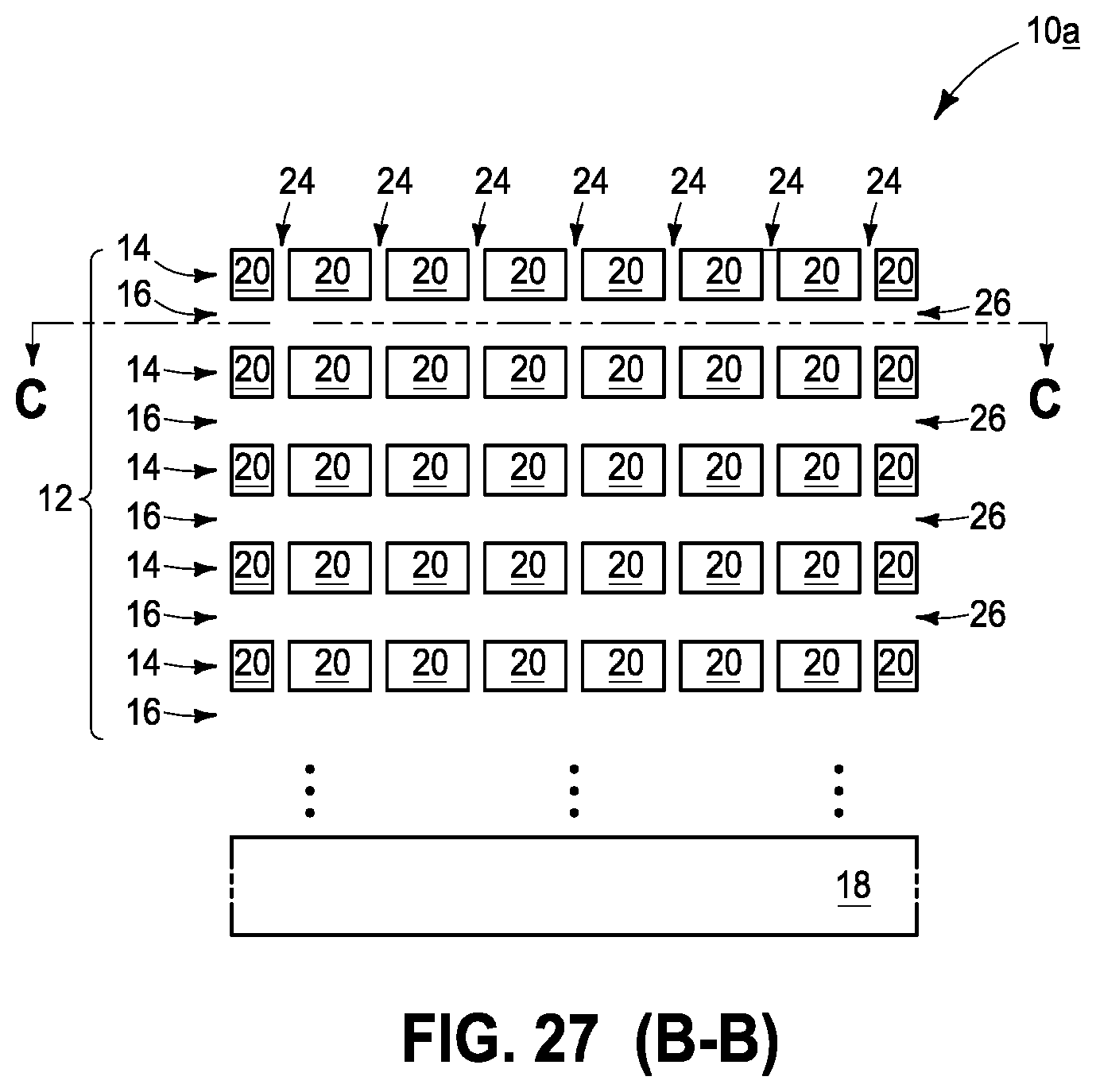 Patent US11784058 Figure 18 – Integrated structures, capacitors and methods of forming capacitors