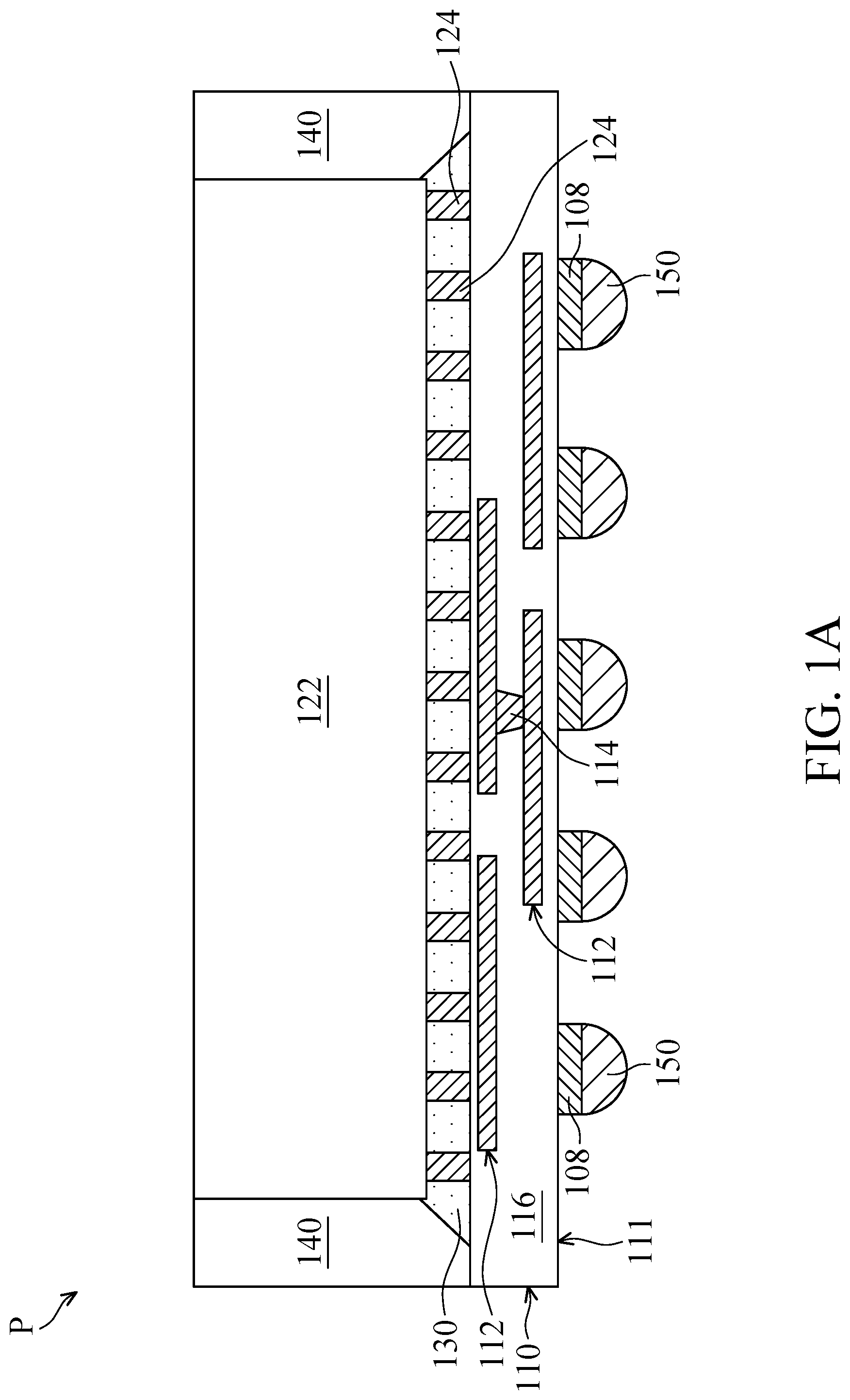 Patent US11784061 Figure 1 – Chip package structure and method for forming the same