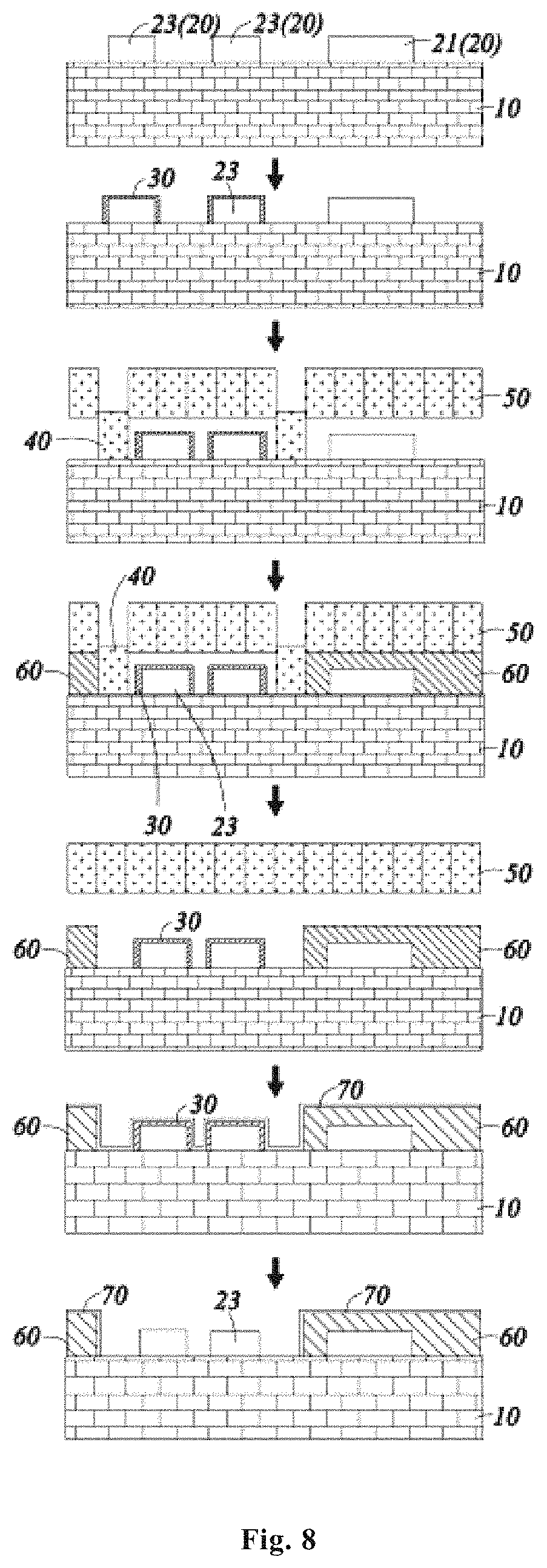 Patent US11784063 Figure 8 – Packaging method and packaging device for selectively encapsulating packaging structure