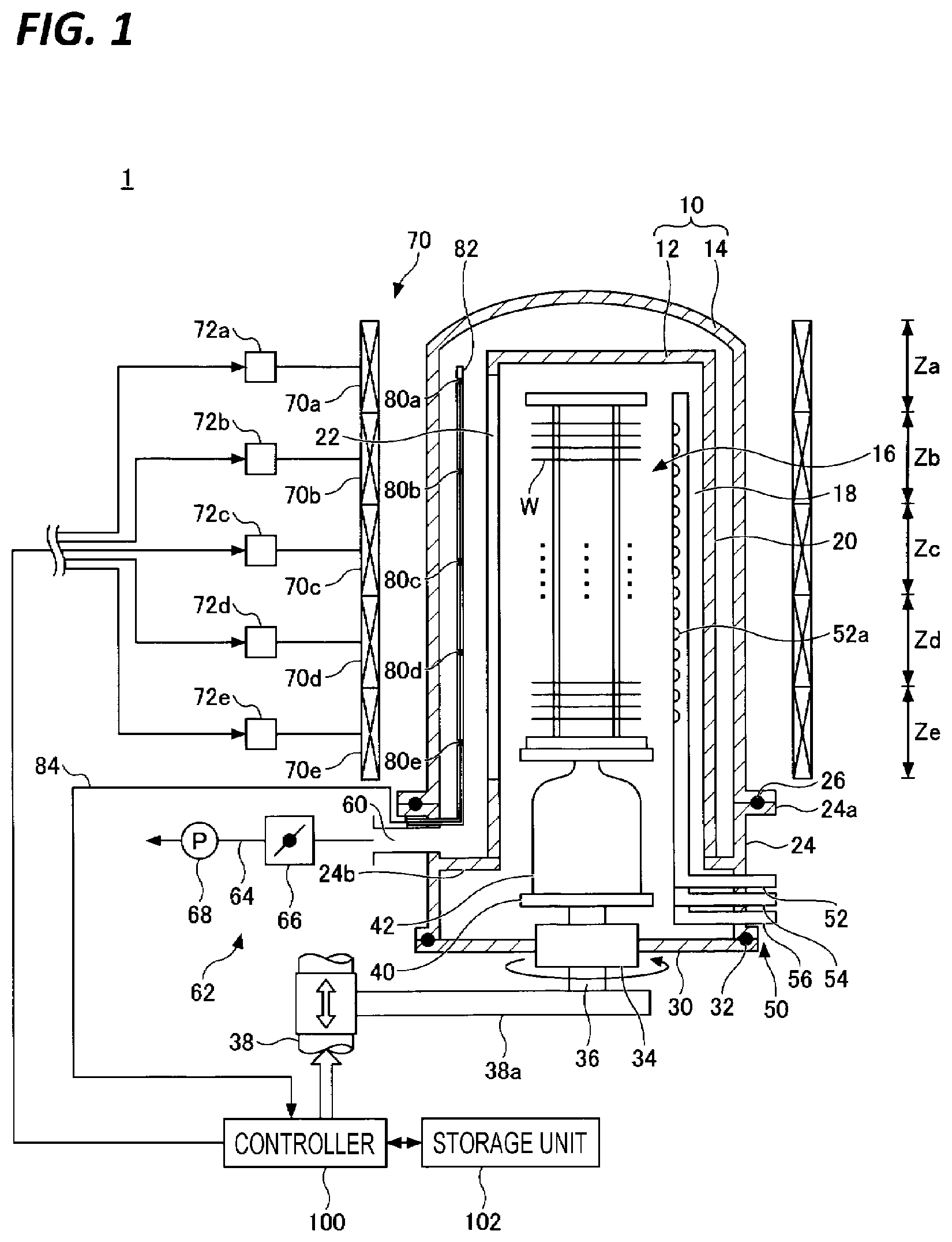 Patent US11784070 Figure 1 – Heat treatment apparatus, heat treatment method, and film forming method