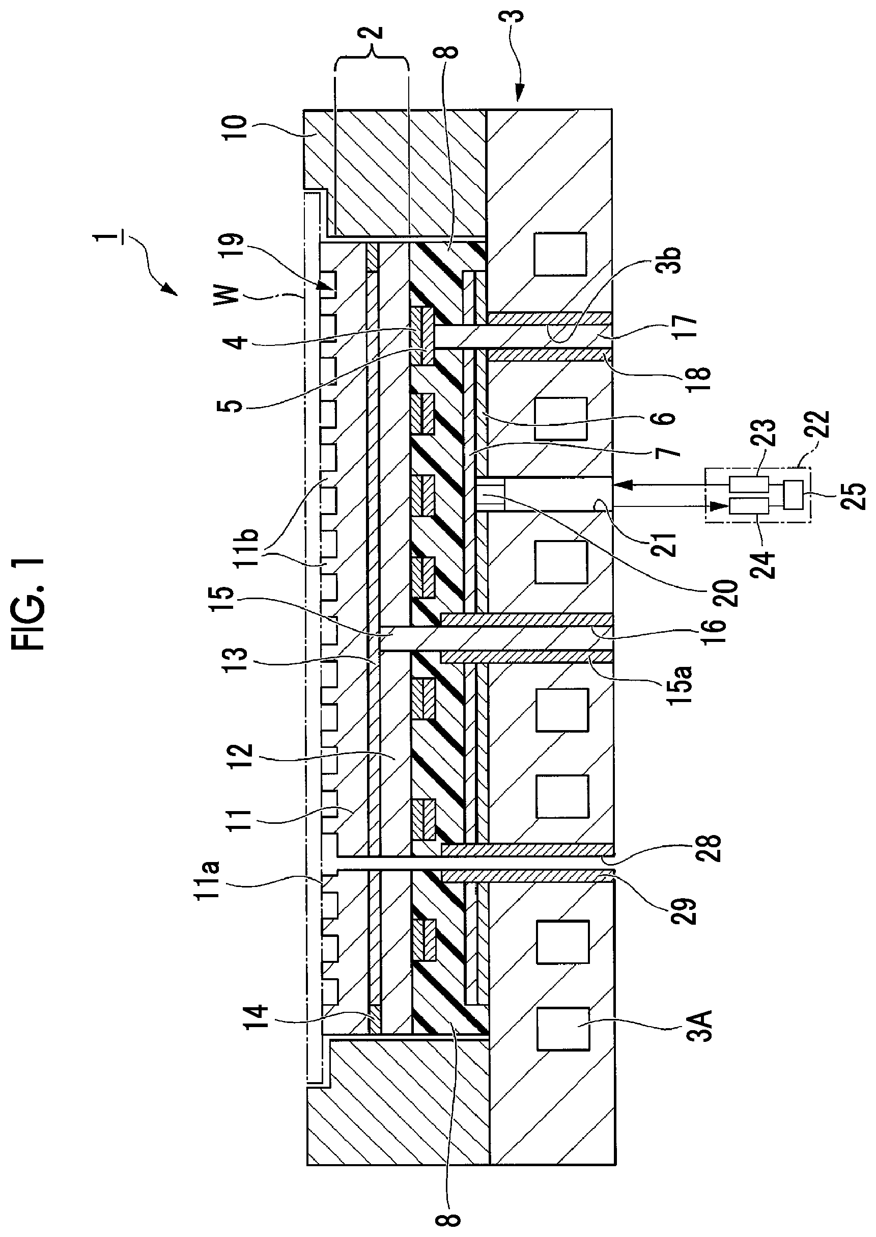 Patent US11784079 Figure 1 – Composite sintered body, electrostatic chuck member, and electrostatic chuck device