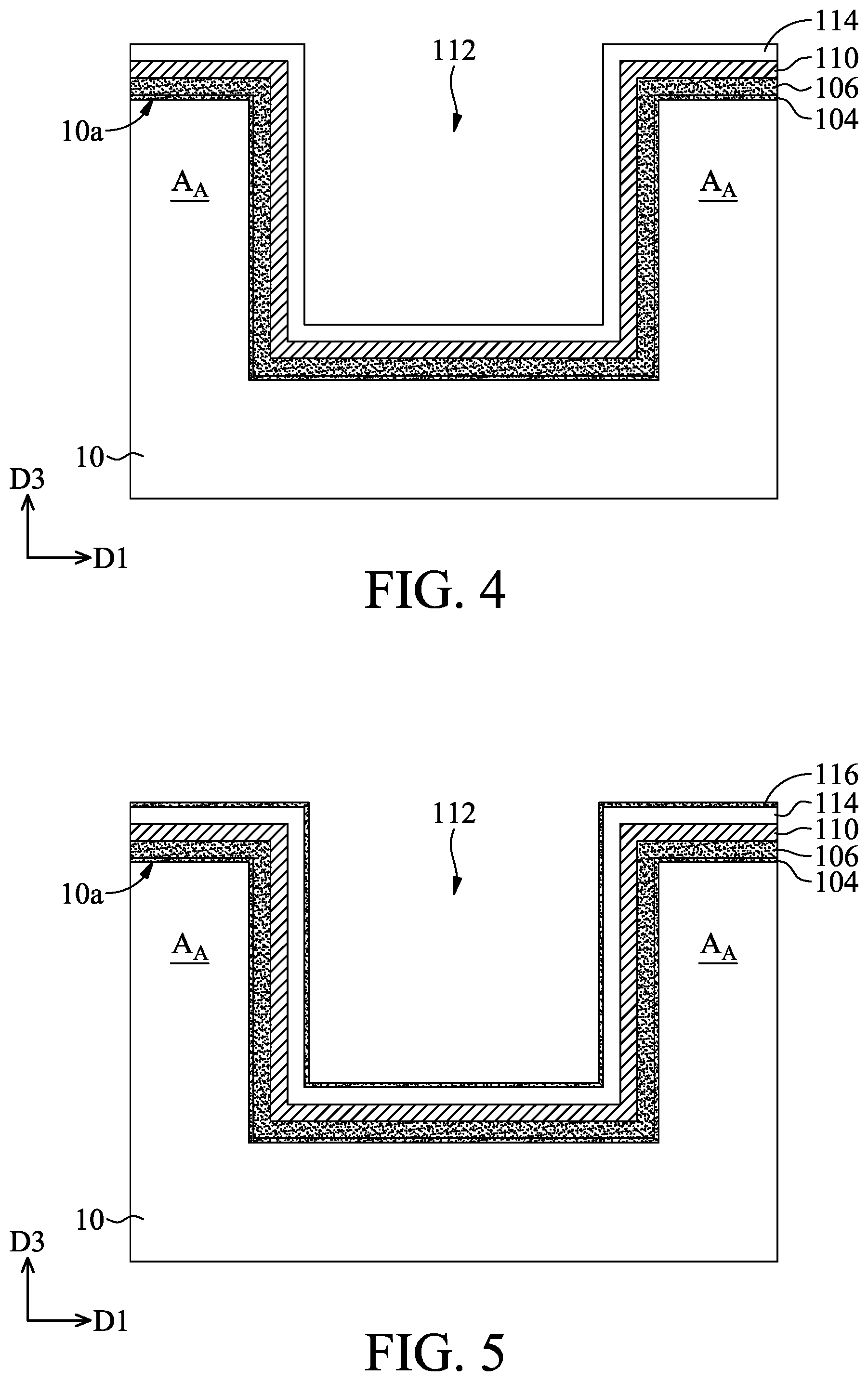 Patent US11784087 Figure 3 – Semiconductor structure having layers in a trench and method of manufacturing the same