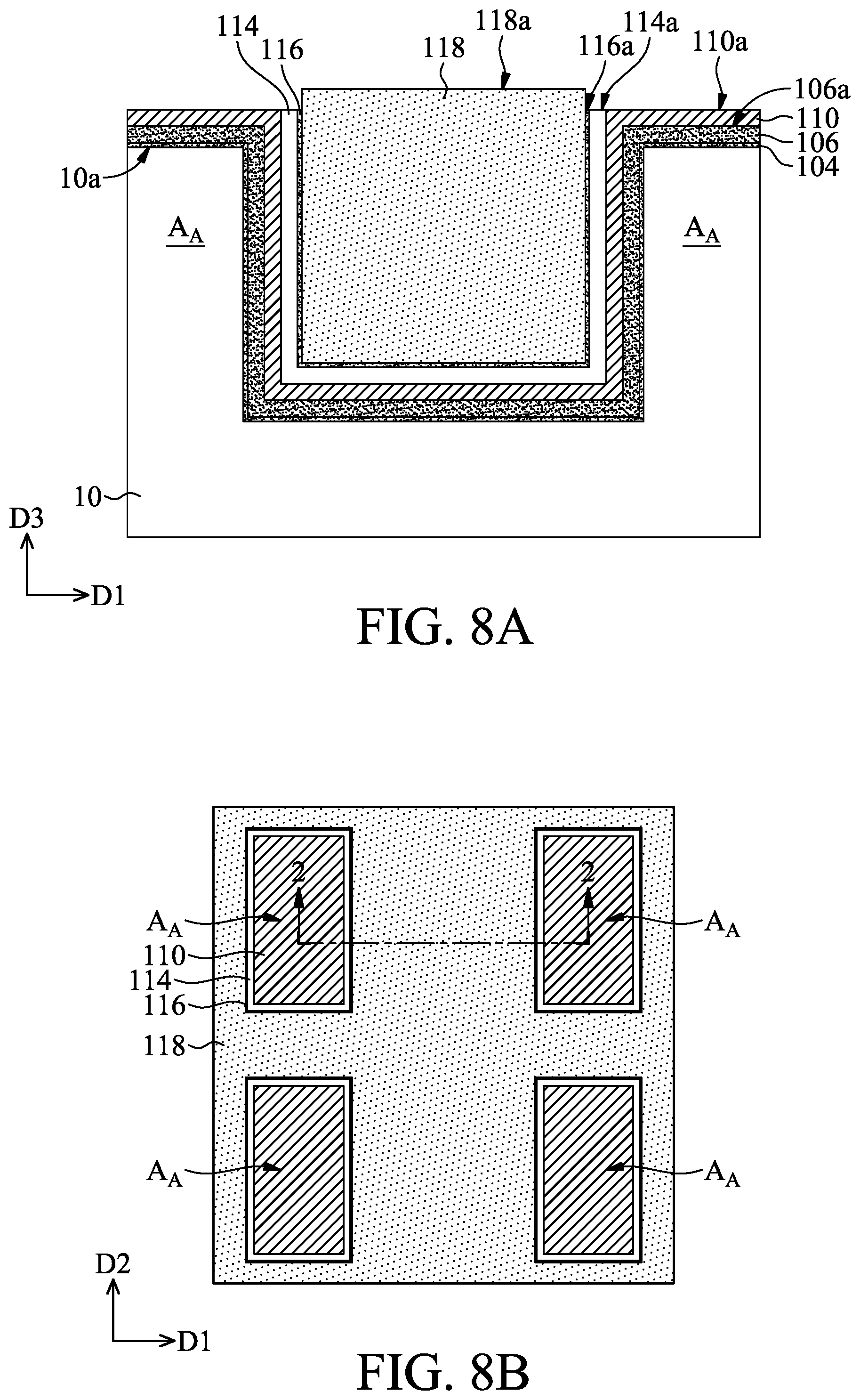 Patent US11784087 Figure 5 – Semiconductor structure having layers in a trench and method of manufacturing the same