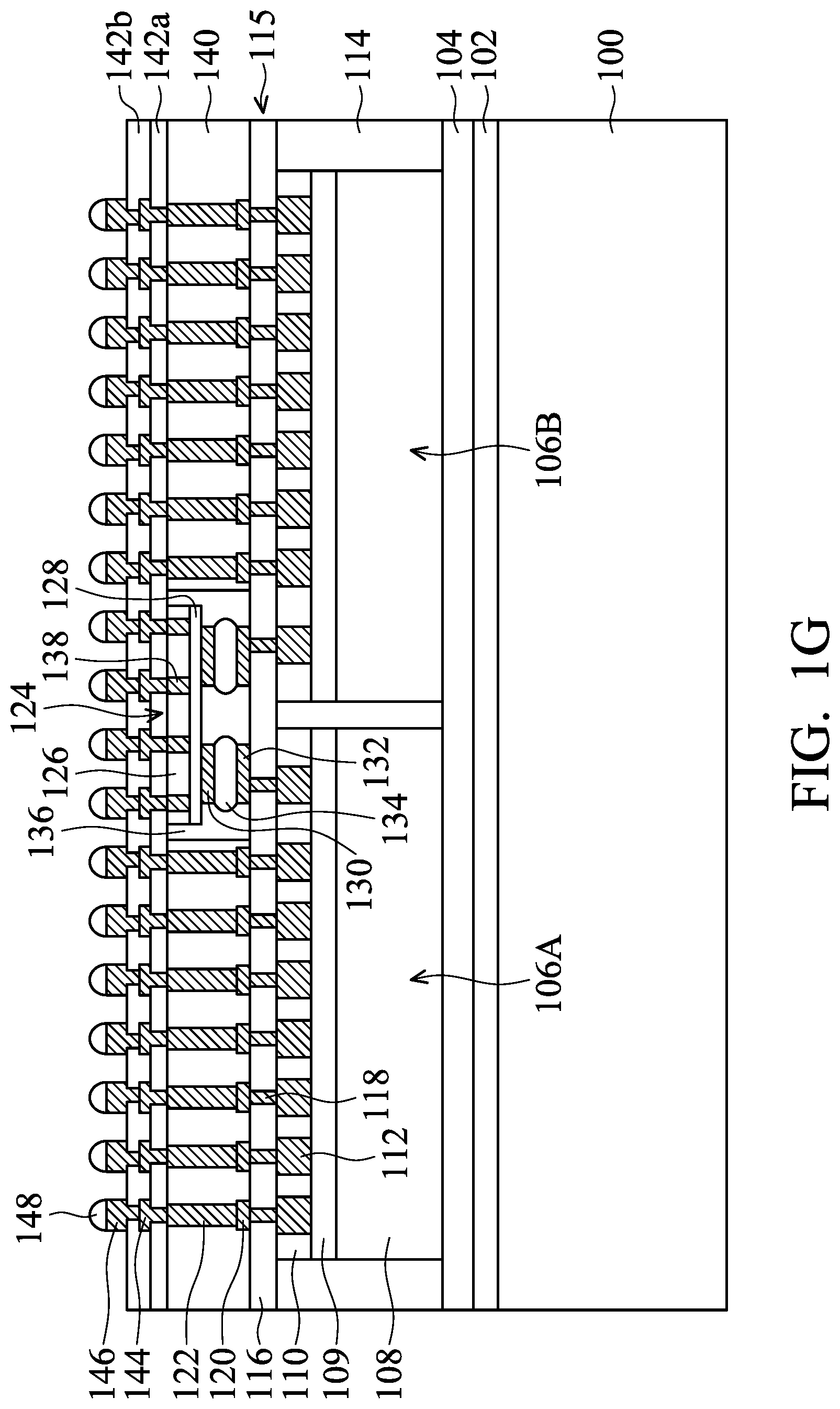 Patent US11784091 Figure 7 – Structure and formation method of chip package with fan-out feature