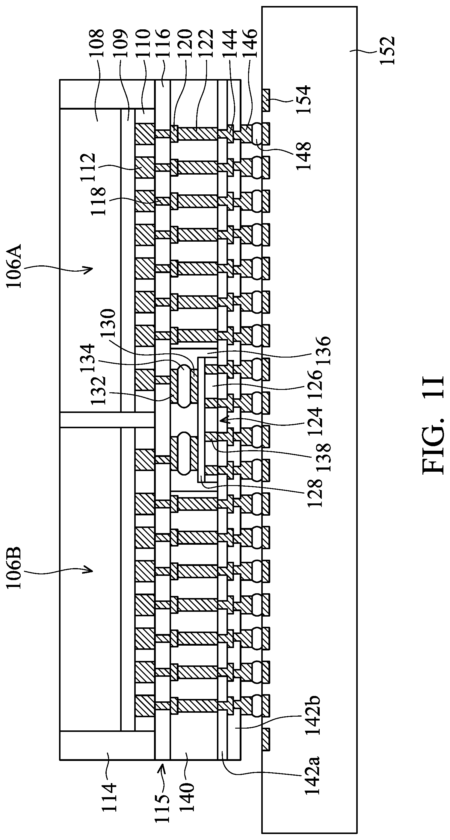 Patent US11784091 Figure 9 – Structure and formation method of chip package with fan-out feature