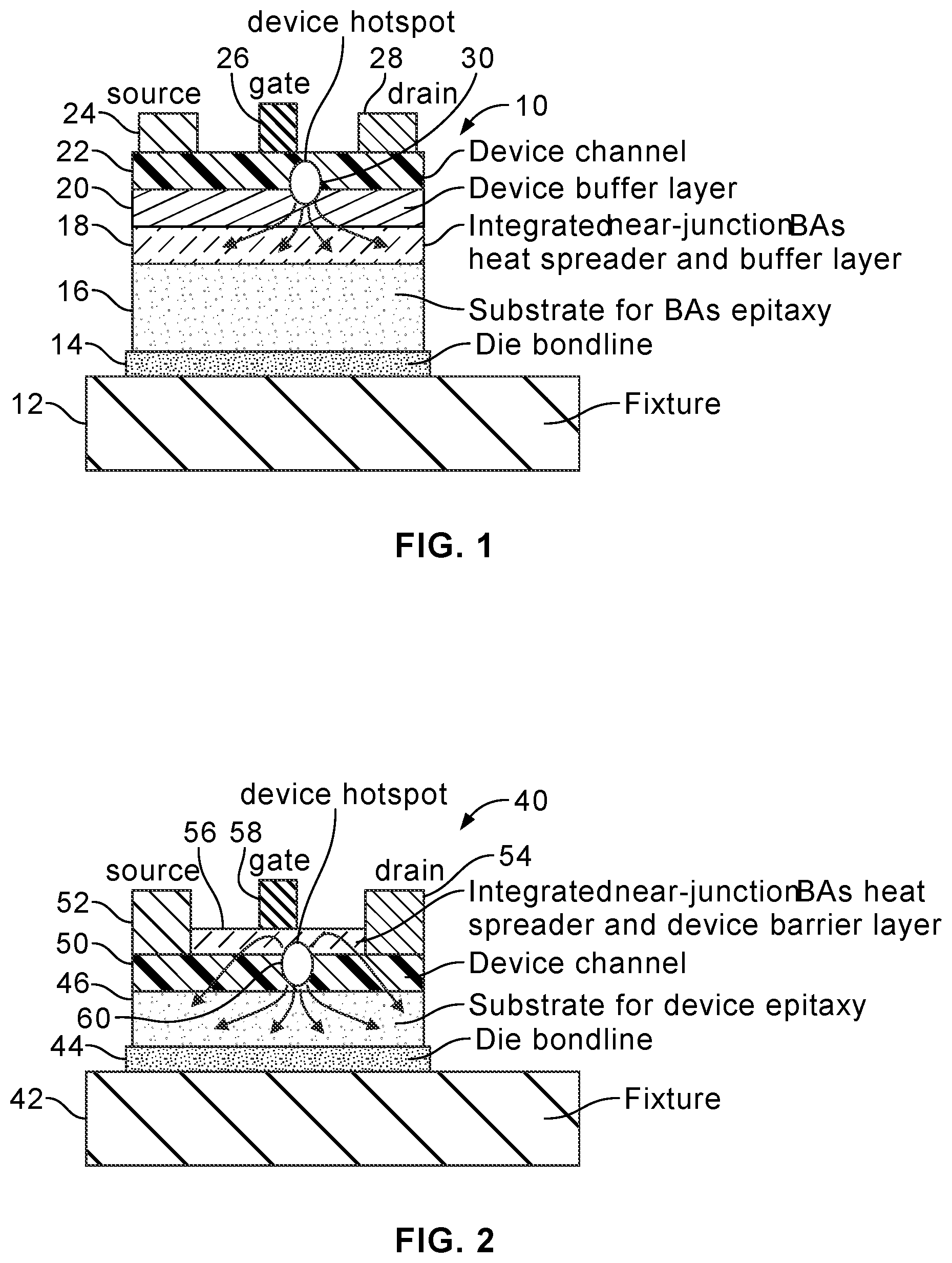 Patent US11784107 Figure 1 – Semiconductor device passive thermal management