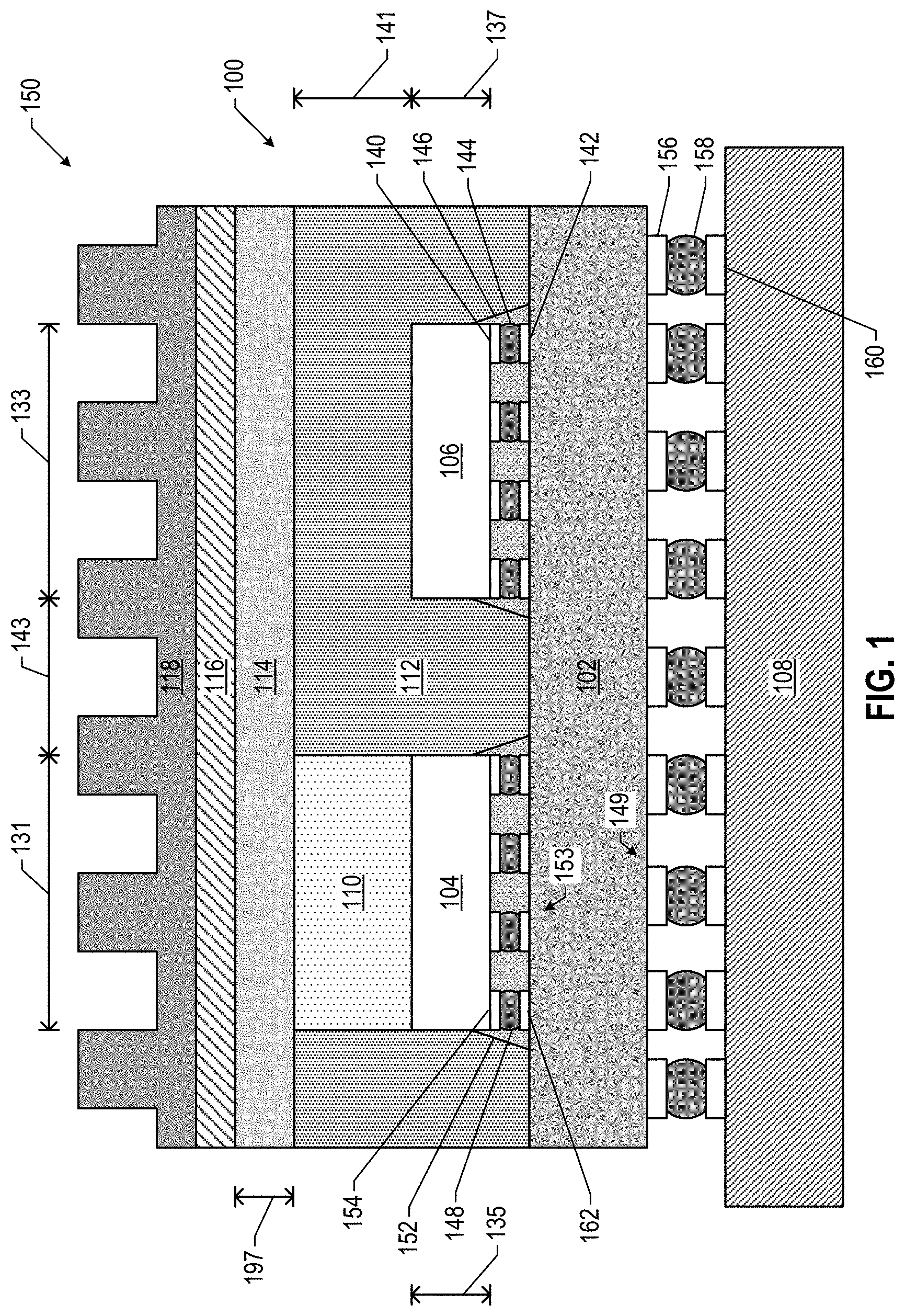 Patent US11784108 Figure 1 – Thermal management in integrated circuit packages