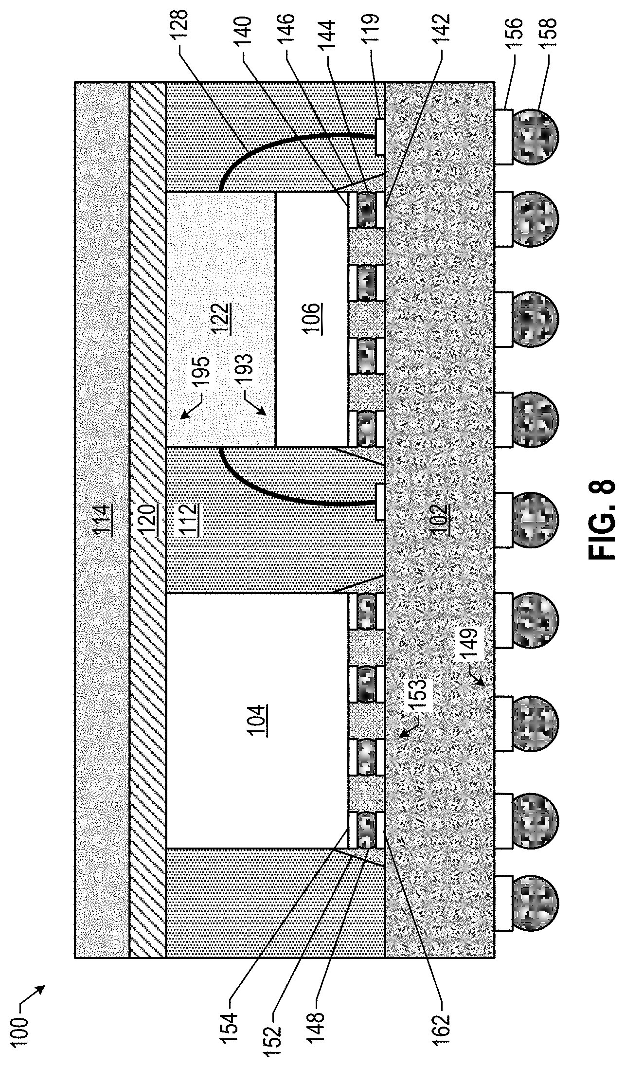 Patent US11784108 Figure 8 – Thermal management in integrated circuit packages