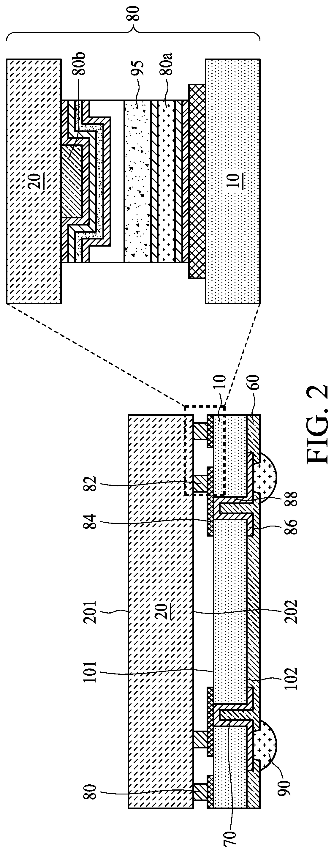Patent US11784110 Figure 2 – Semiconductor package and method for manufacturing the same