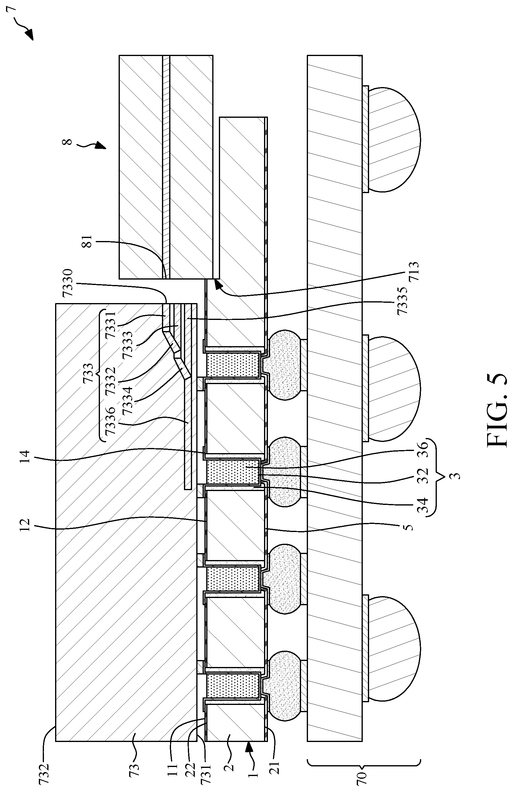 Patent US11784111 Figure 5 – Semiconductor device and method for manufacturing the same
