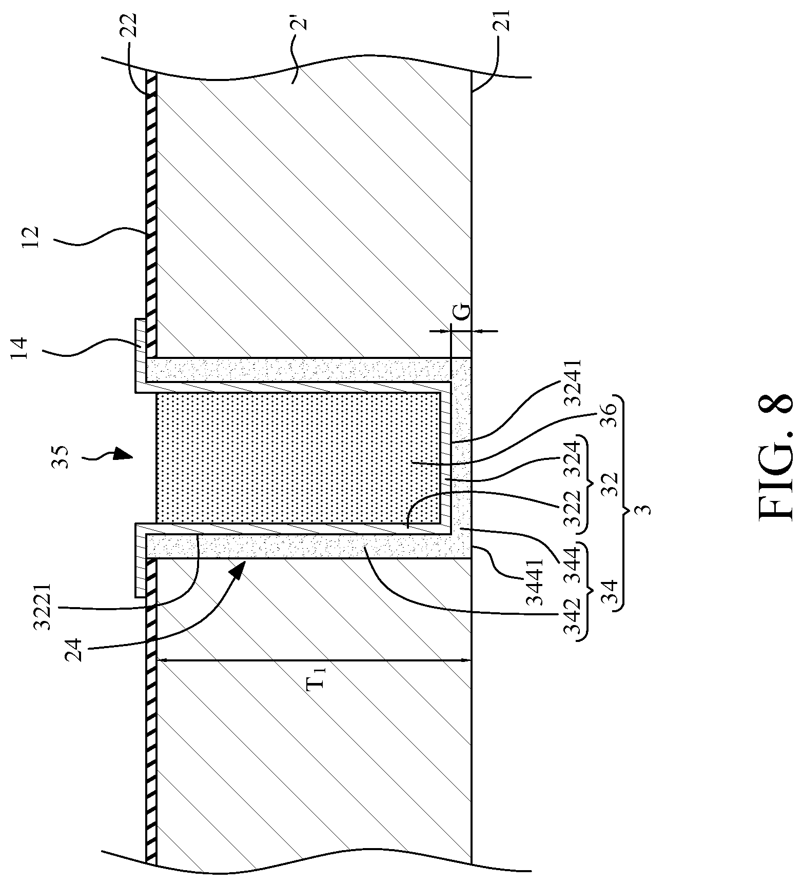 Patent US11784111 Figure 8 – Semiconductor device and method for manufacturing the same