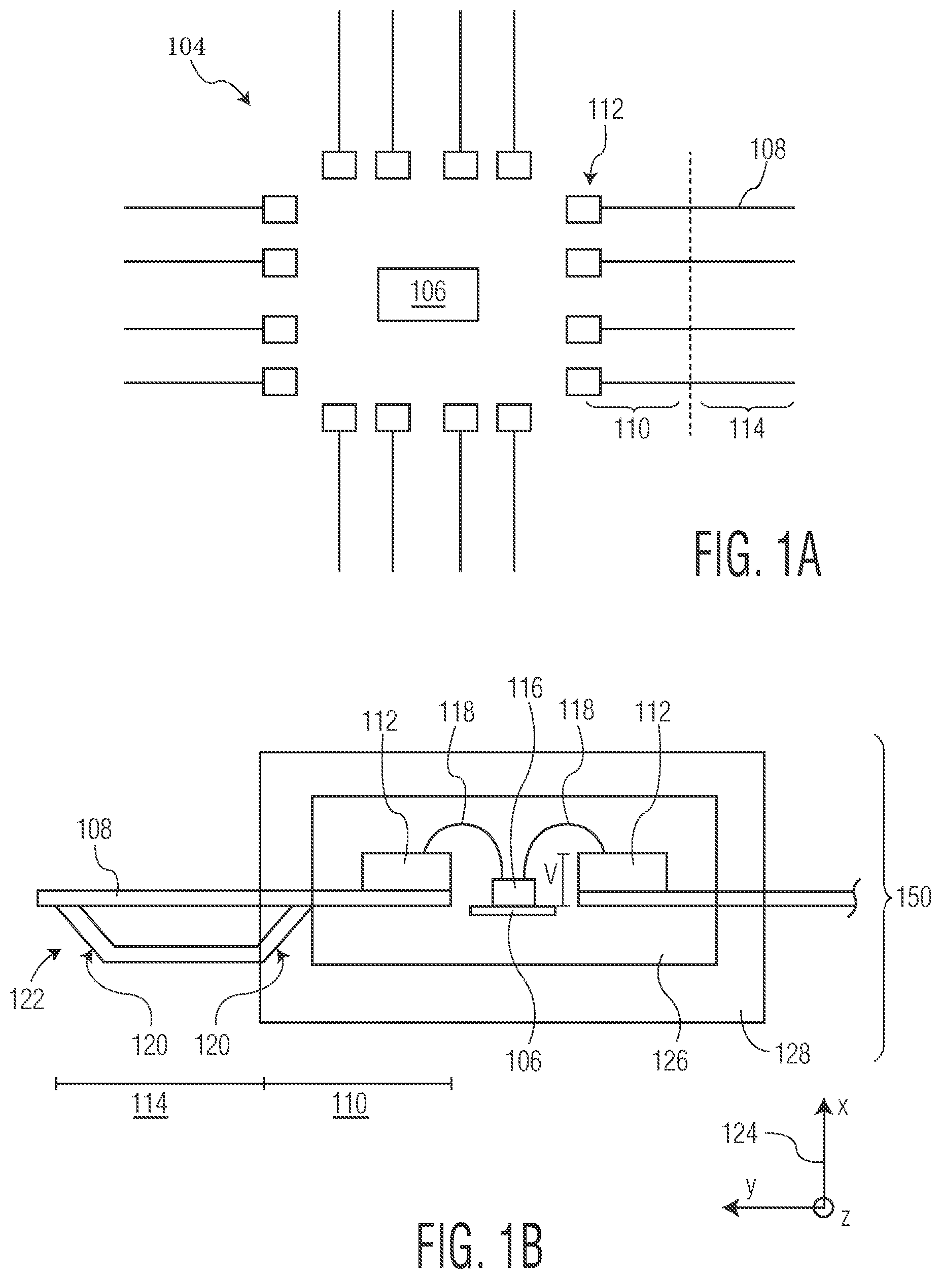 Patent US11784112 Figure 1 – Integrated circuit package and method to manufacture the integrated circuit package to reduce bond wire defects in the integrated circuit package