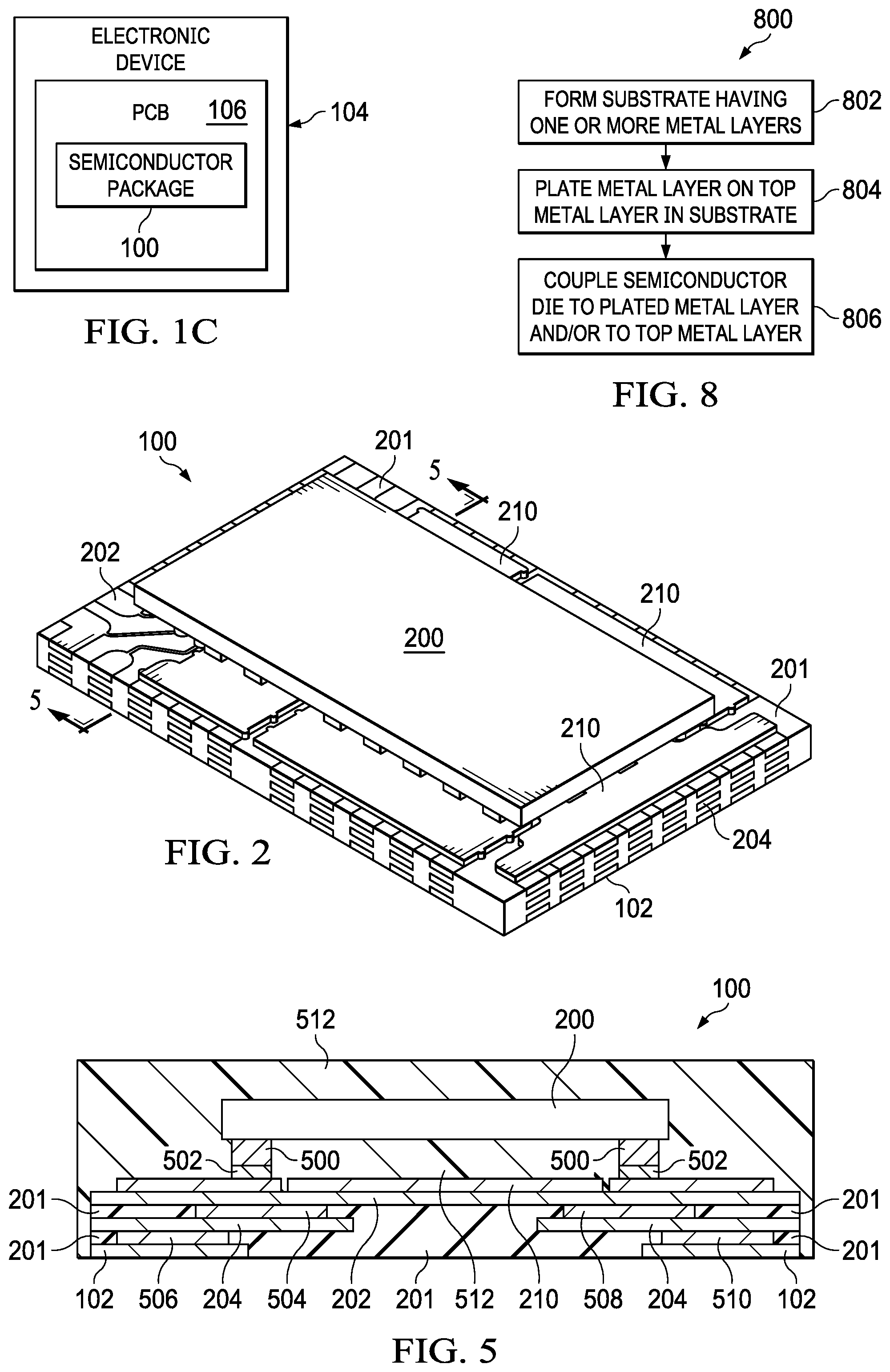Patent US11784114 Figure 2 – Plated metal layer in power packages