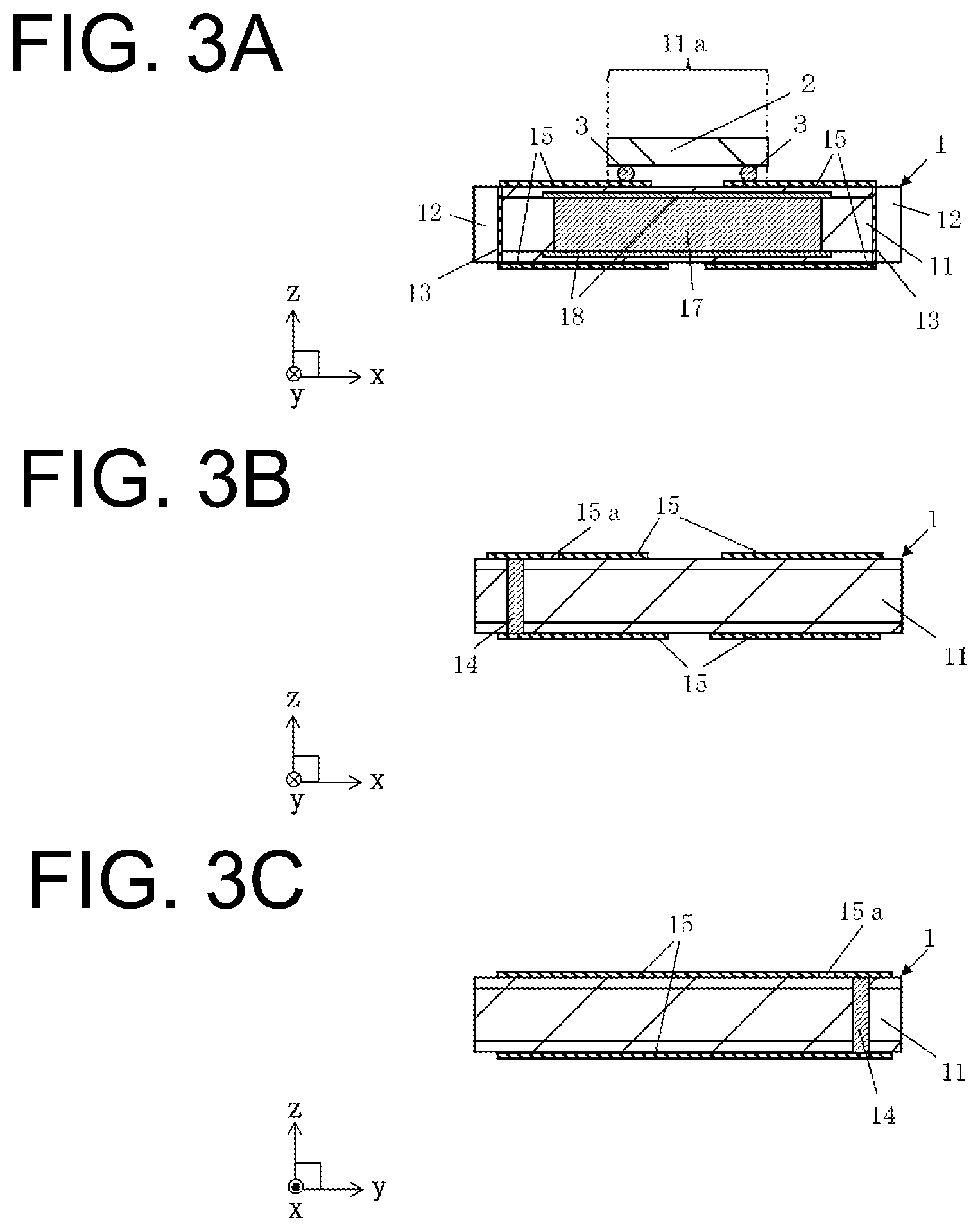 Patent US11784117 Figure 3 – Wiring board, electronic device, and electronic module