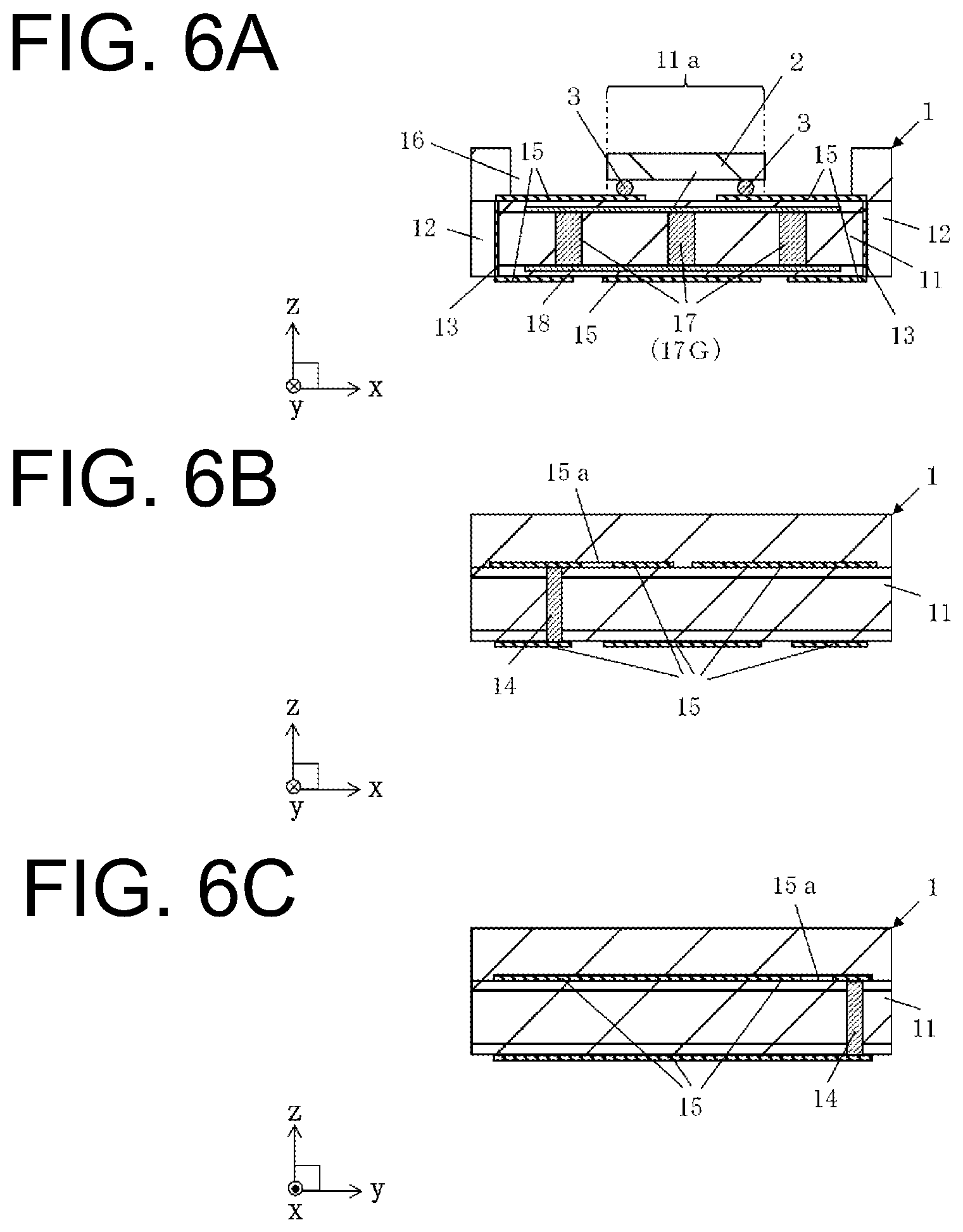 Patent US11784117 Figure 6 – Wiring board, electronic device, and electronic module
