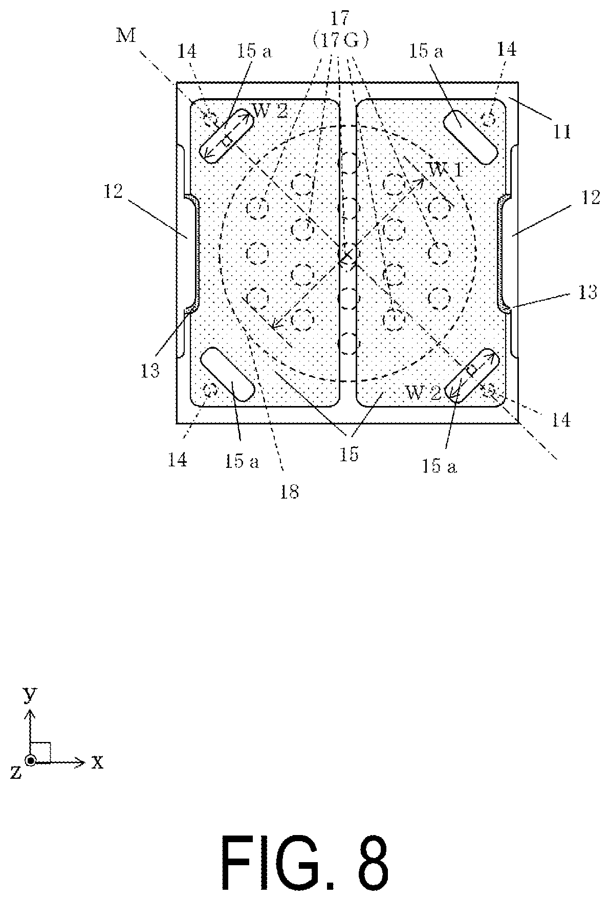 Patent US11784117 Figure 8 – Wiring board, electronic device, and electronic module