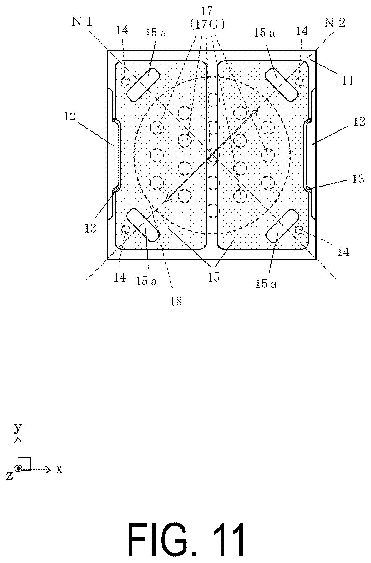 Patent US11784117 Figure 11 – Wiring board, electronic device, and electronic module