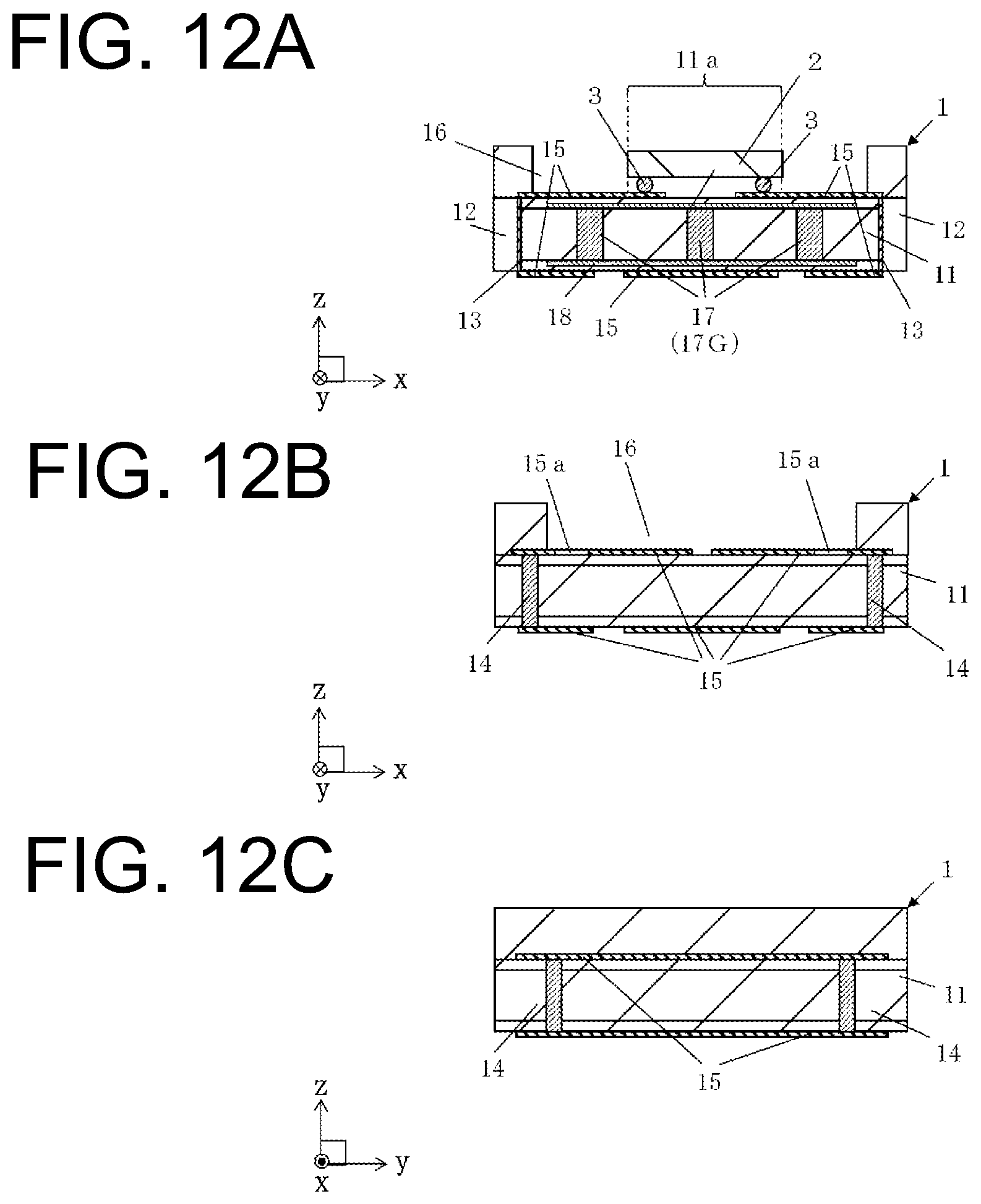 Patent US11784117 Figure 12 – Wiring board, electronic device, and electronic module