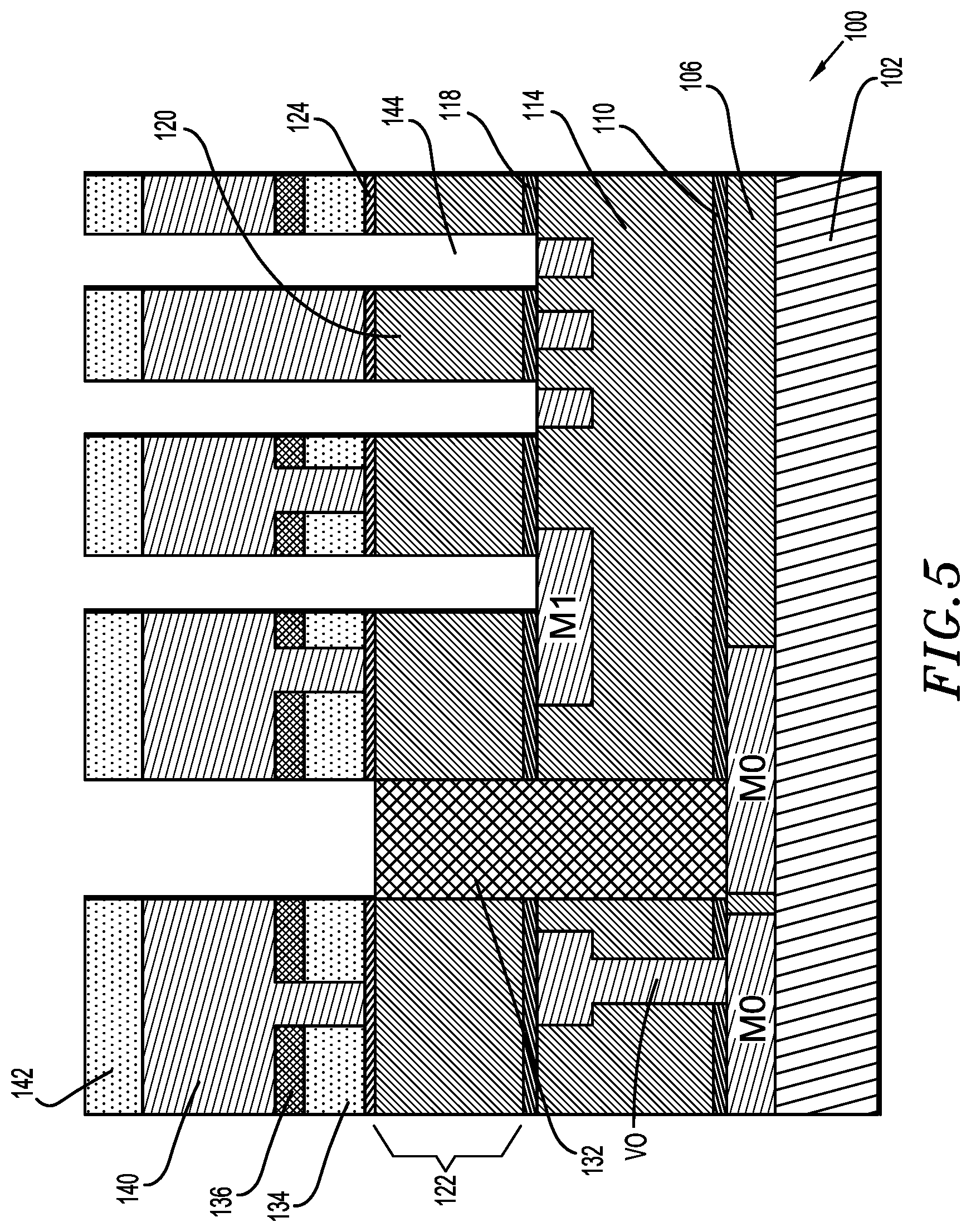 Patent US11784120 Figure 5 – Metal via structure