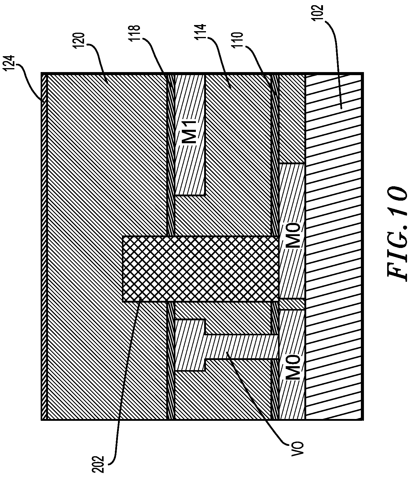 Patent US11784120 Figure 10 – Metal via structure