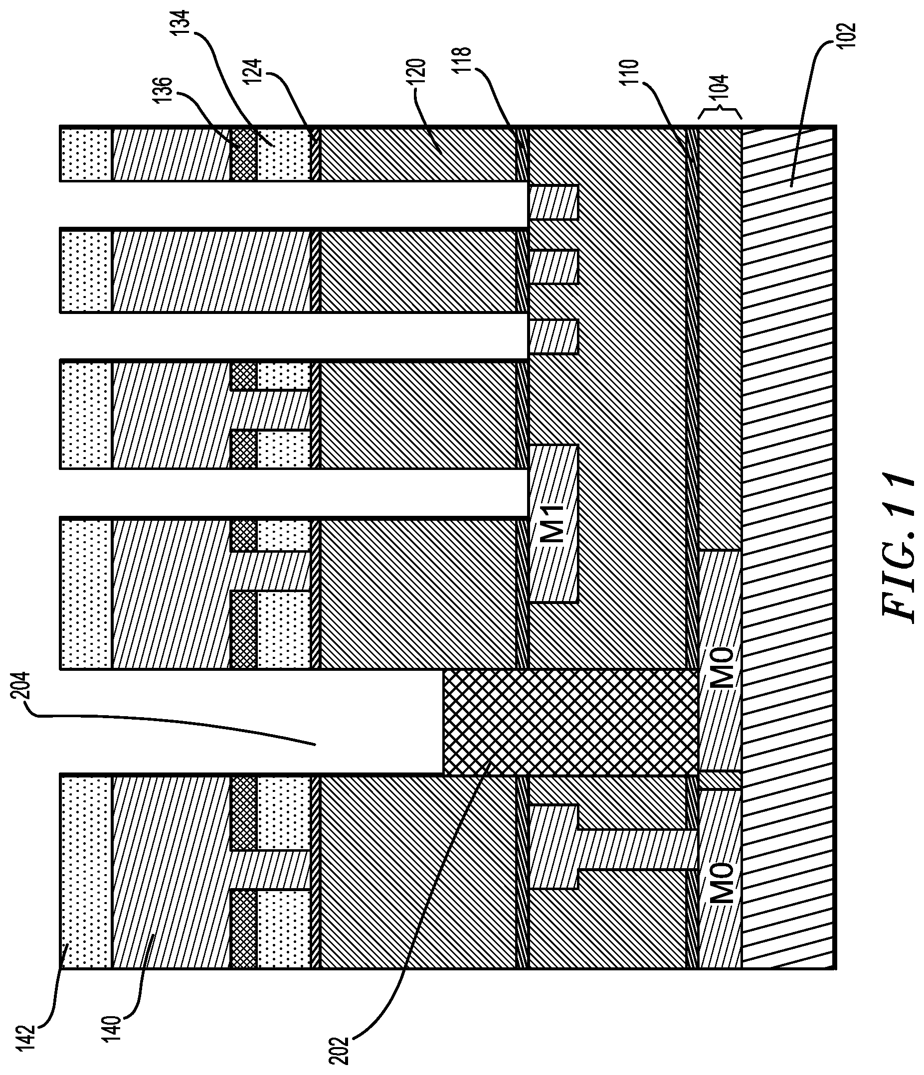 Patent US11784120 Figure 11 – Metal via structure