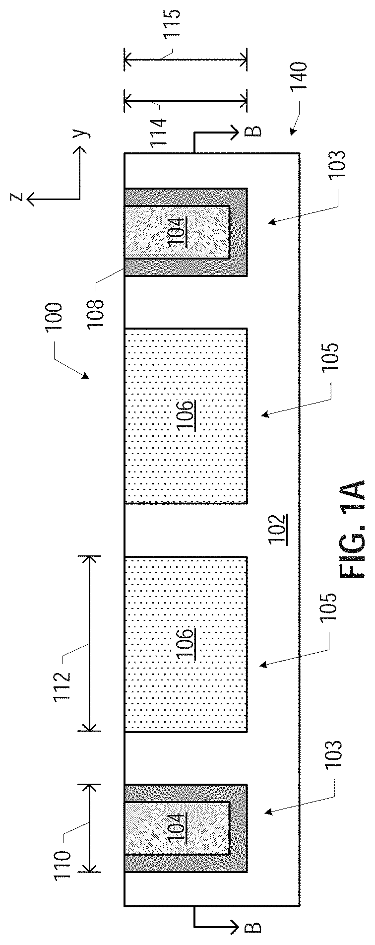 Patent US11784121 Figure 1 – Integrated circuit components with dummy structures