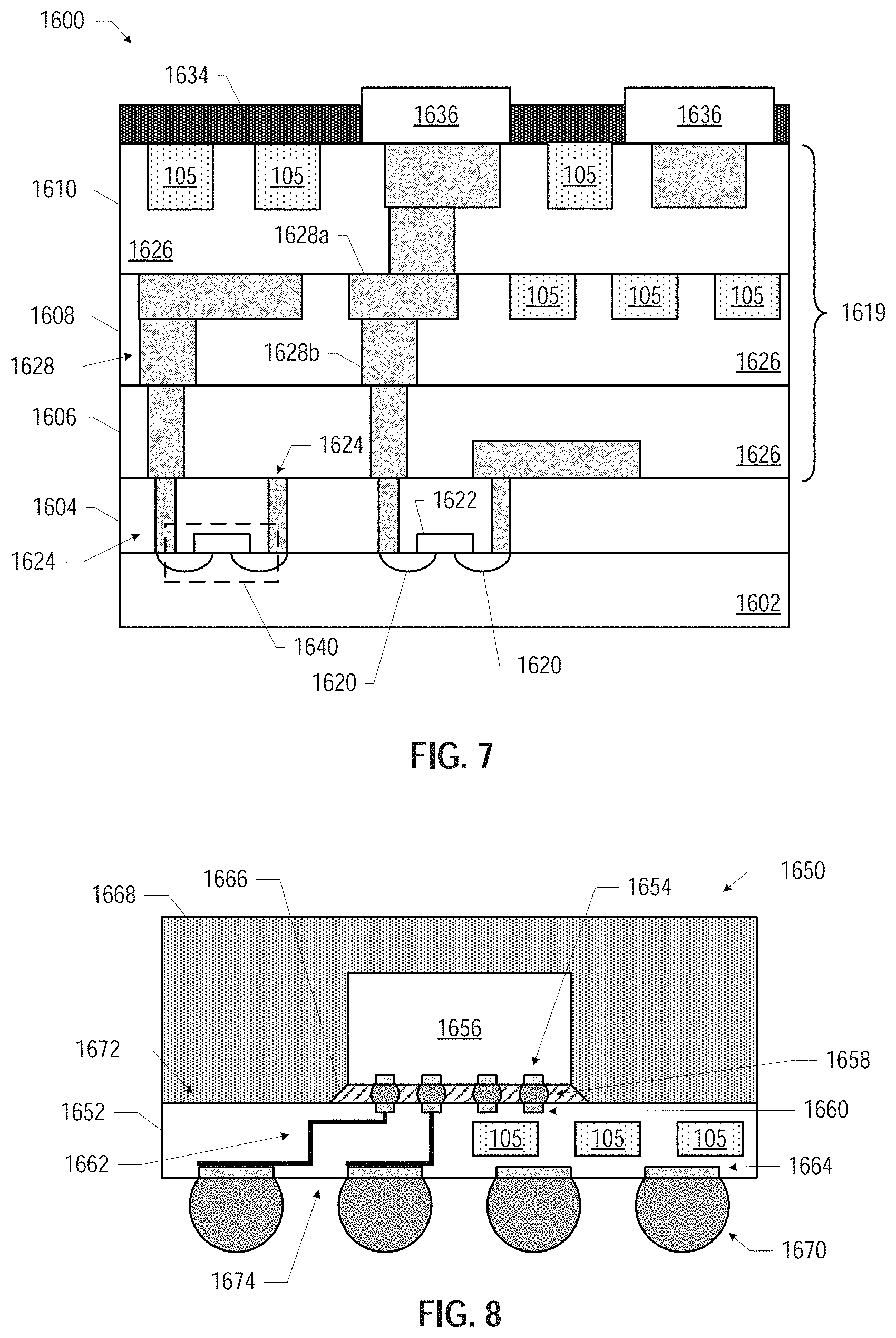 Patent US11784121 Figure 7 – Integrated circuit components with dummy structures