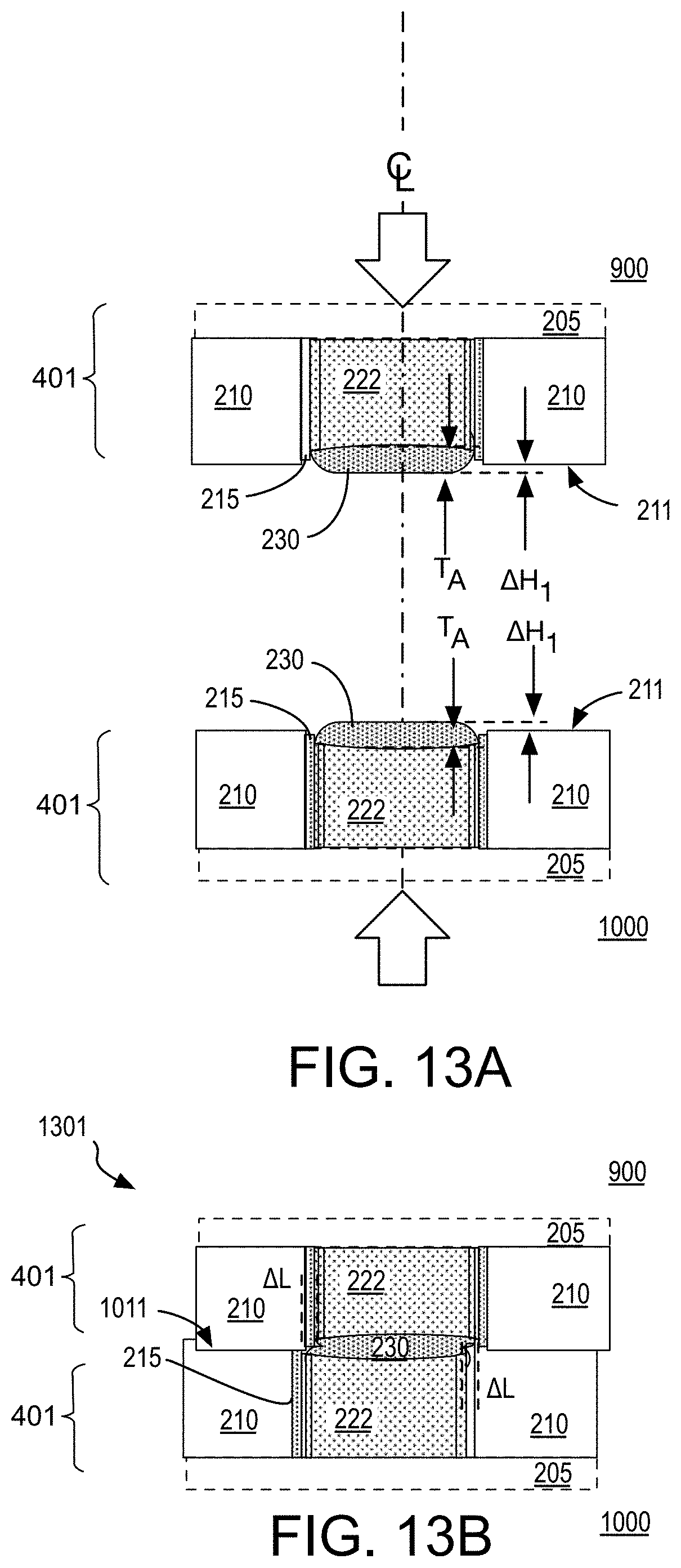 Patent US11784123 Figure 10 – Methods and structures for improved electrical contact between bonded integrated circuit interfaces