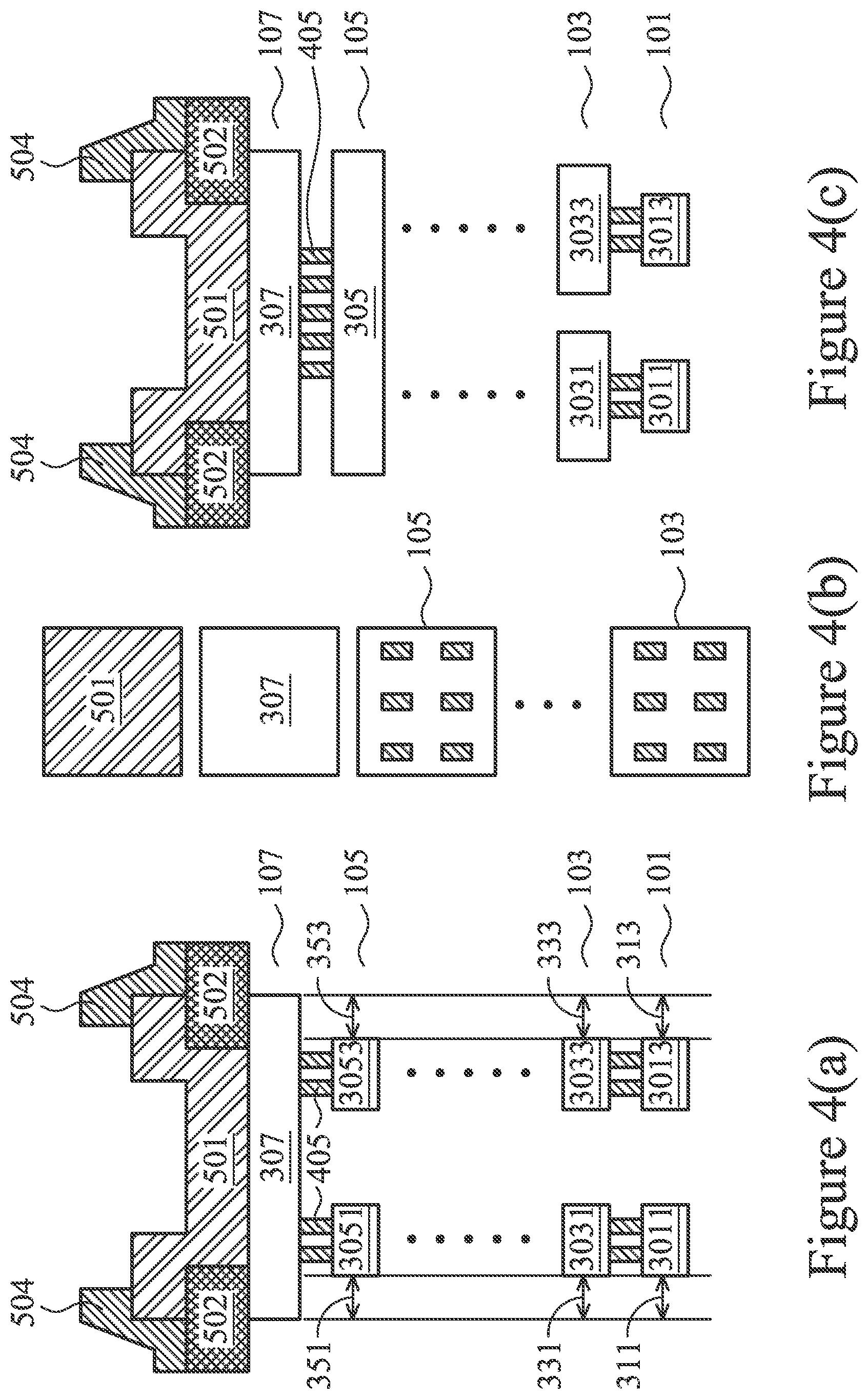 Patent US11784124 Figure 6 – Plurality of different size metal layers for a pad structure