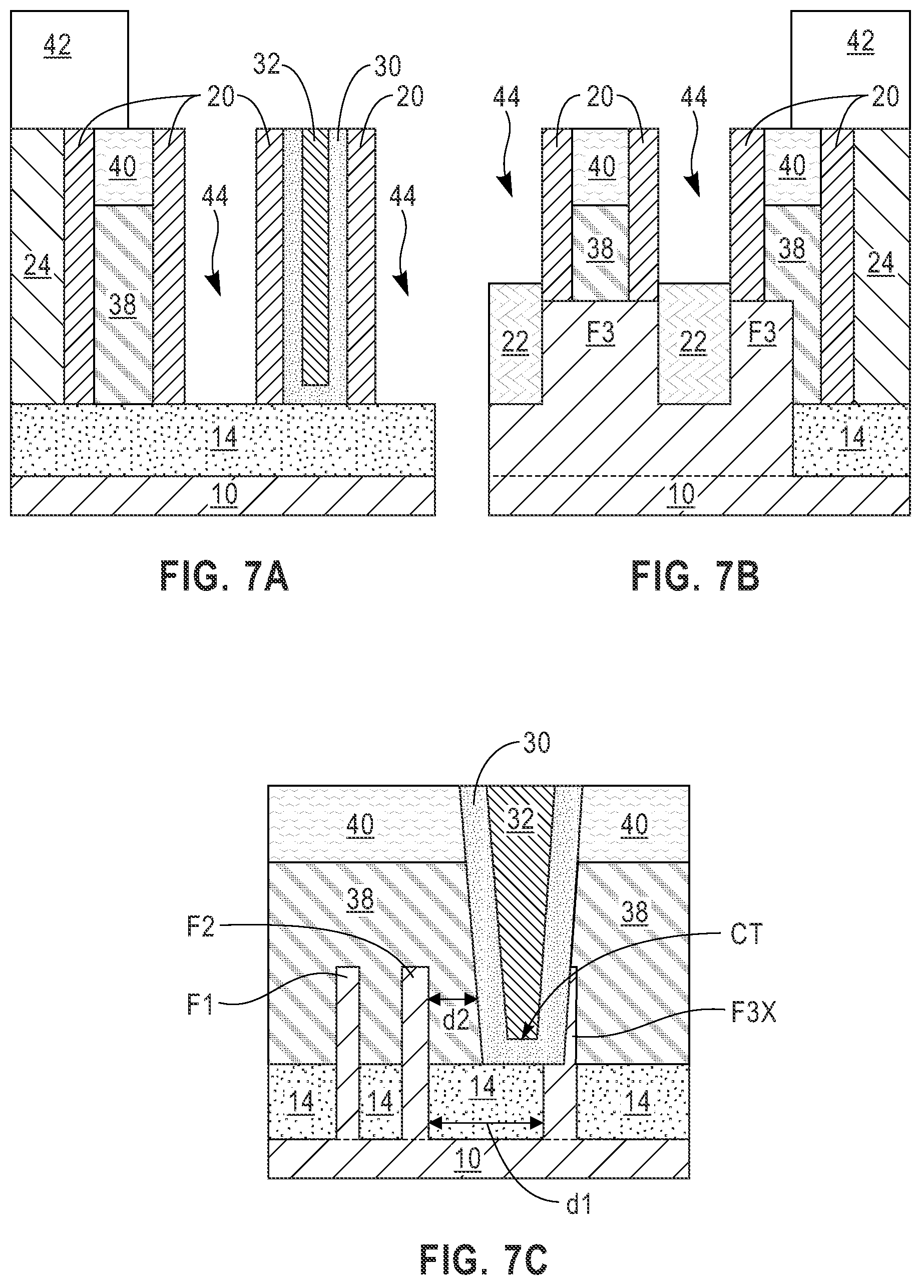 Patent US11784125 Figure 7 – Wrap around cross-couple contact structure with enhanced gate contact size