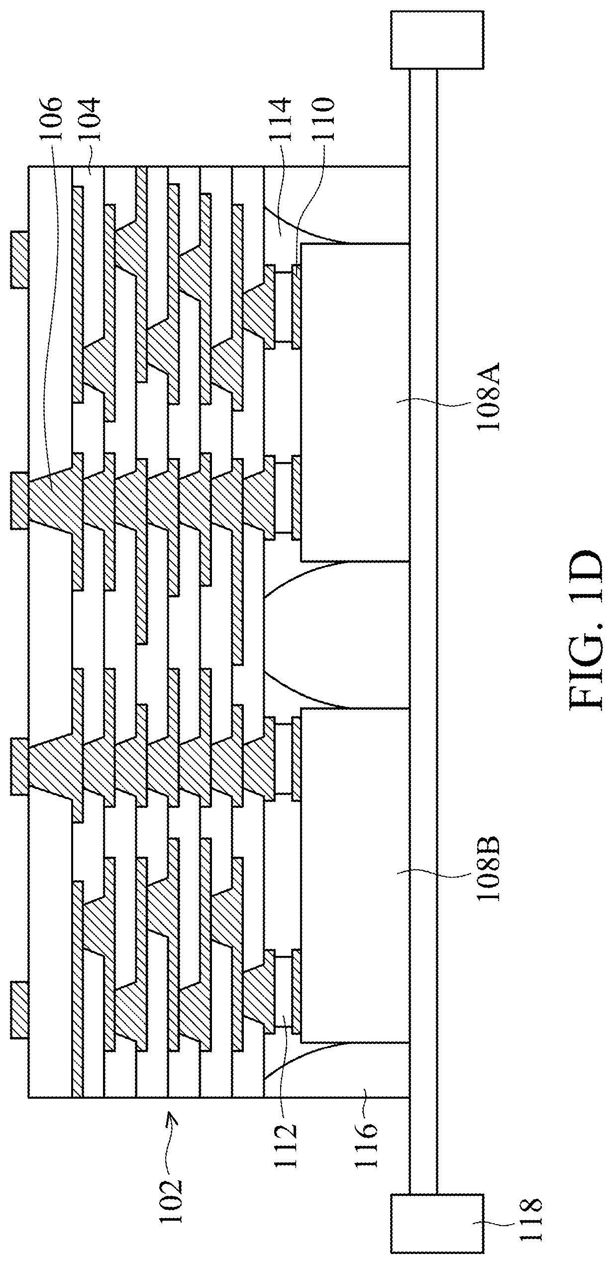 Patent US11784130 Figure 4 – Structure and formation method of package with underfill