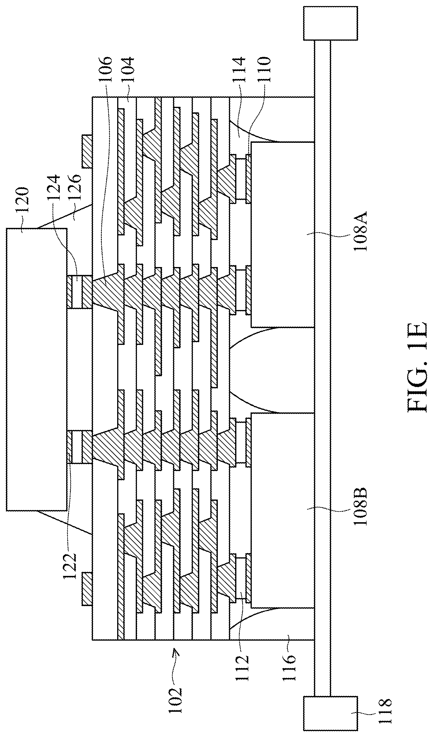 Patent US11784130 Figure 5 – Structure and formation method of package with underfill
