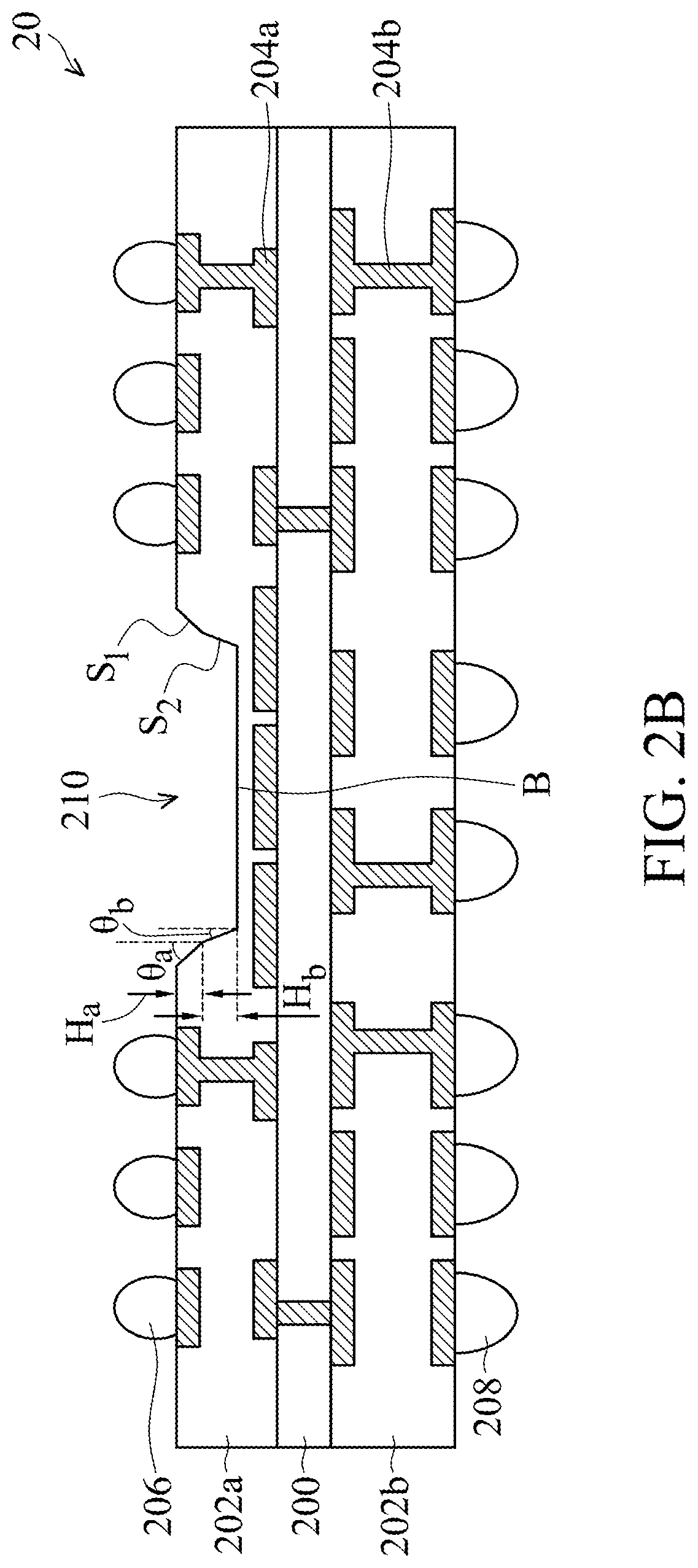 Patent US11784130 Figure 8 – Structure and formation method of package with underfill
