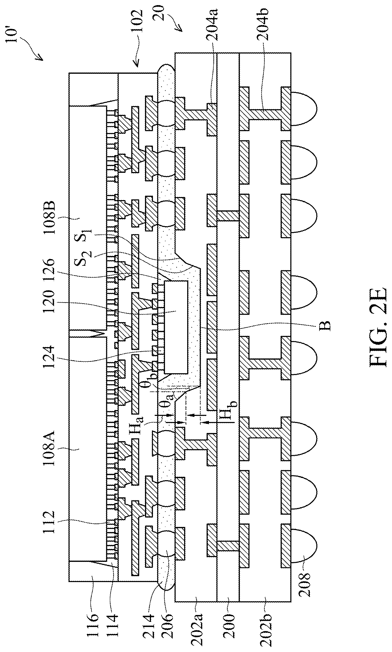 Patent US11784130 Figure 11 – Structure and formation method of package with underfill