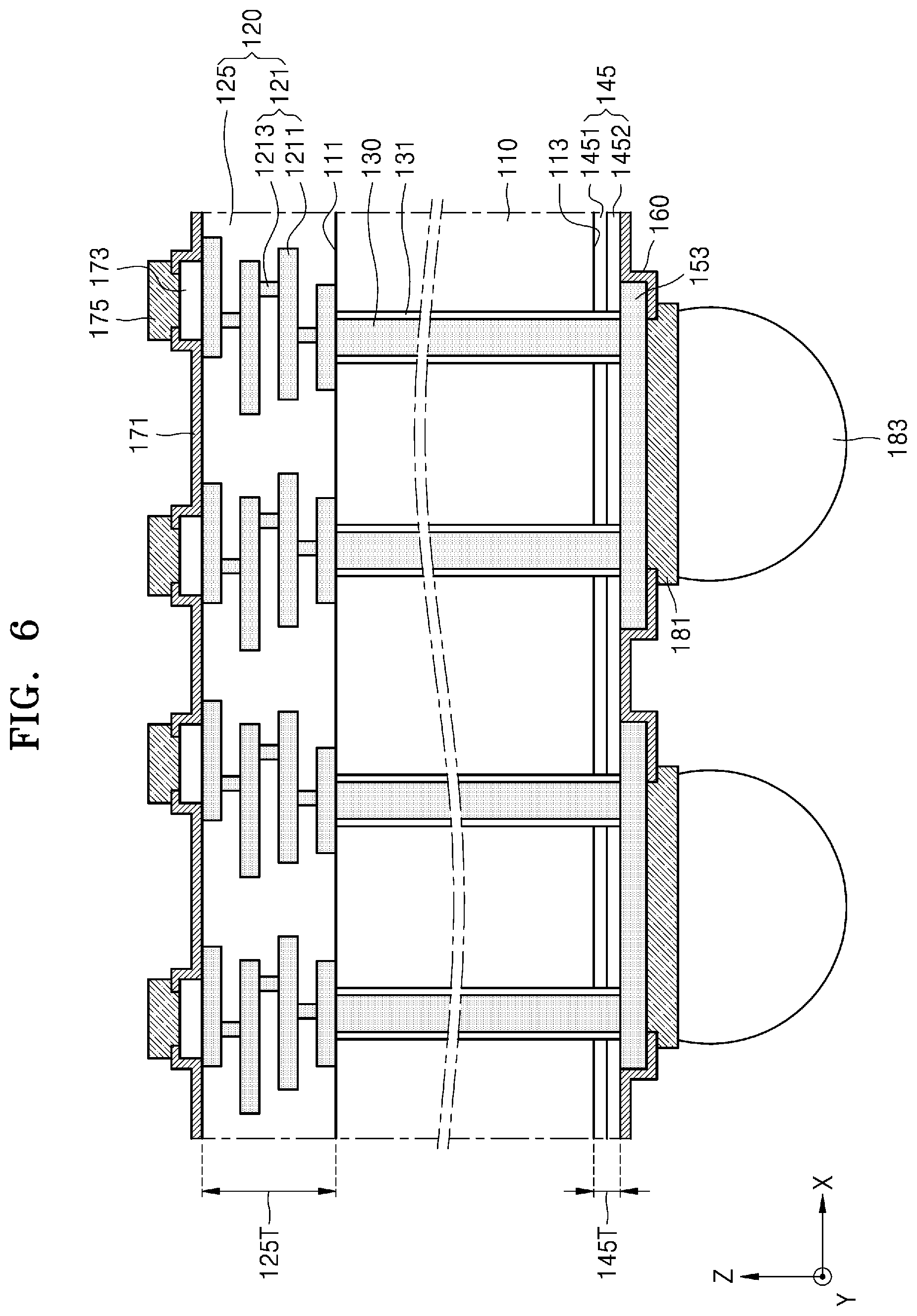 Patent US11784131 Figure 6 – Interposer and semiconductor package including the same