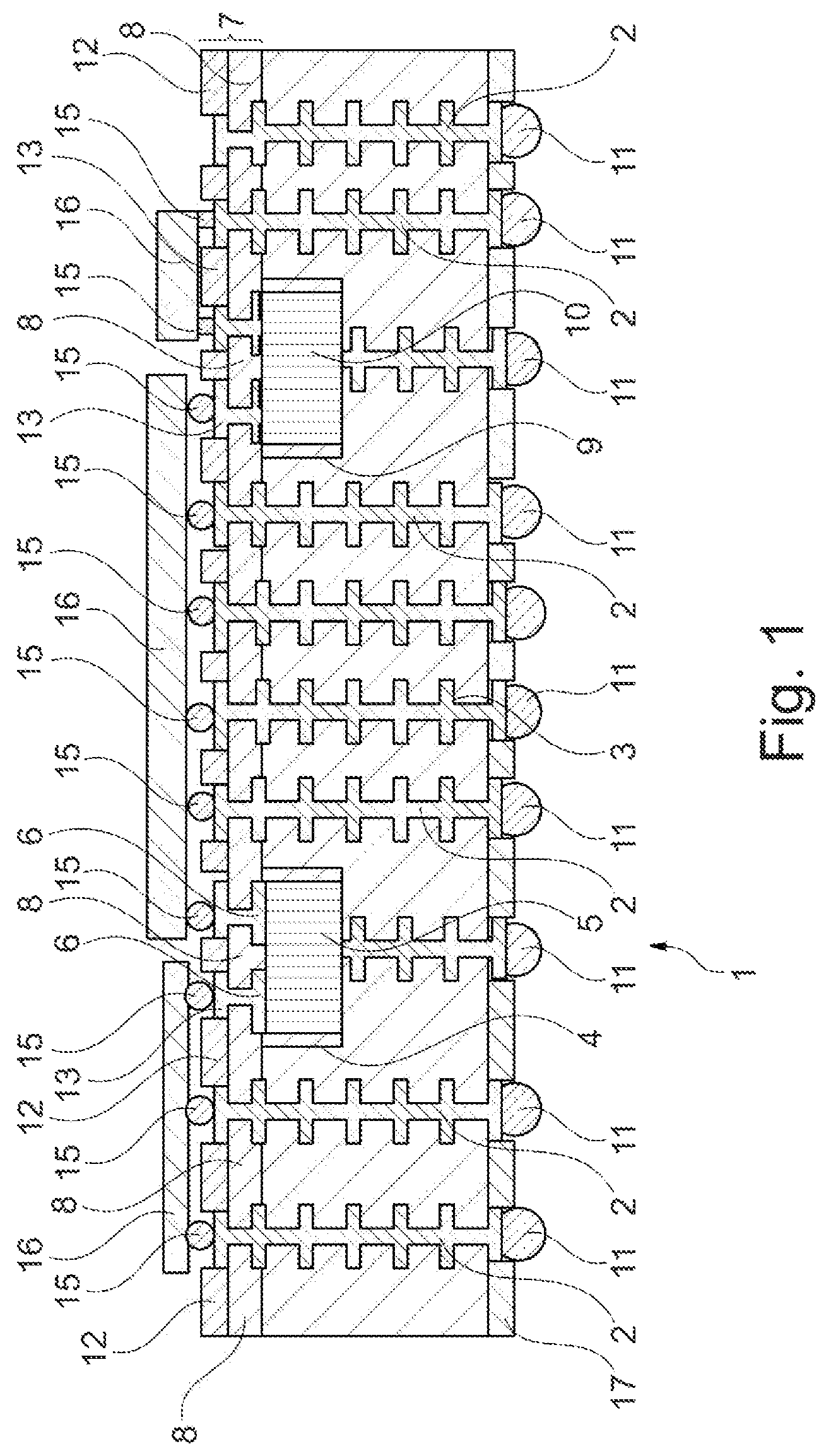 Patent US11784132 Figure 1 – Interposer-type component carrier and method of manufacturing the same