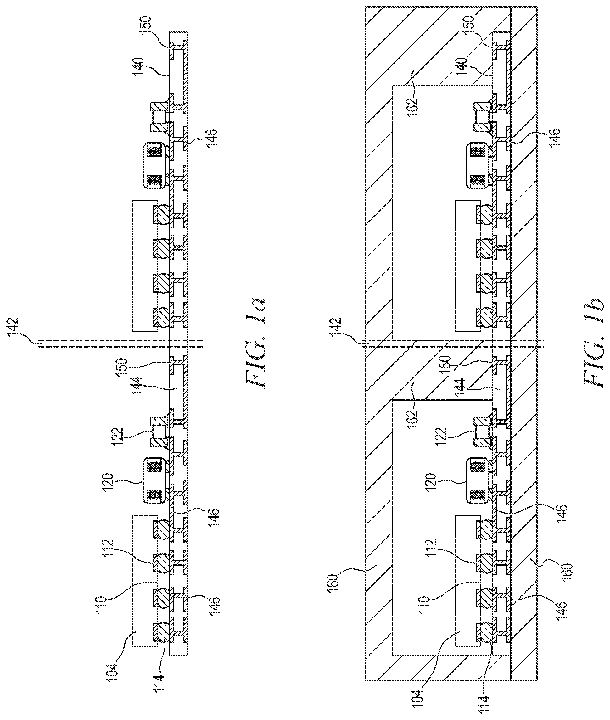 Patent US11784133 Figure 1 – Shielded semiconductor package with open terminal and methods of making