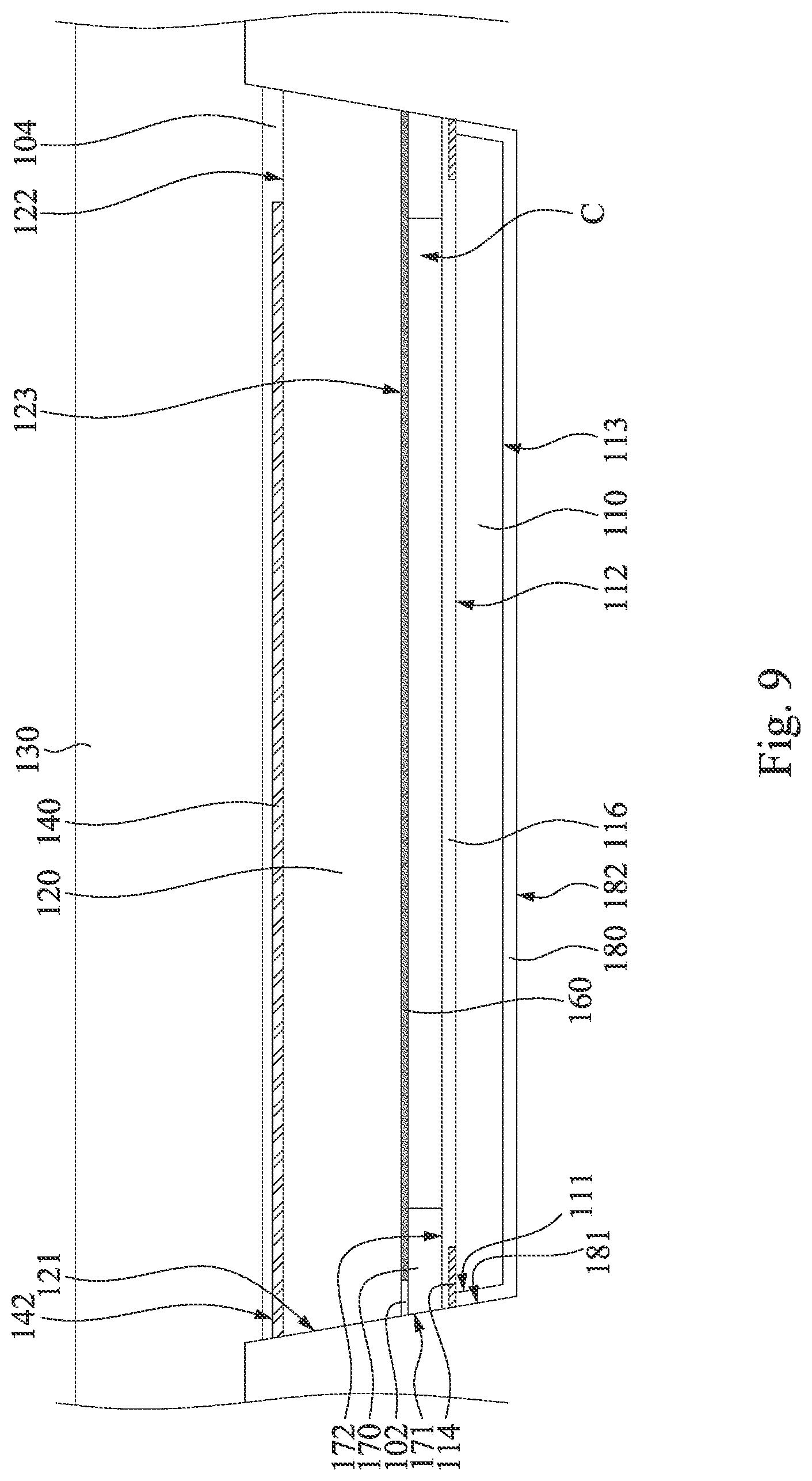 Patent US11784134 Figure 9 – Chip package and manufacturing method thereof