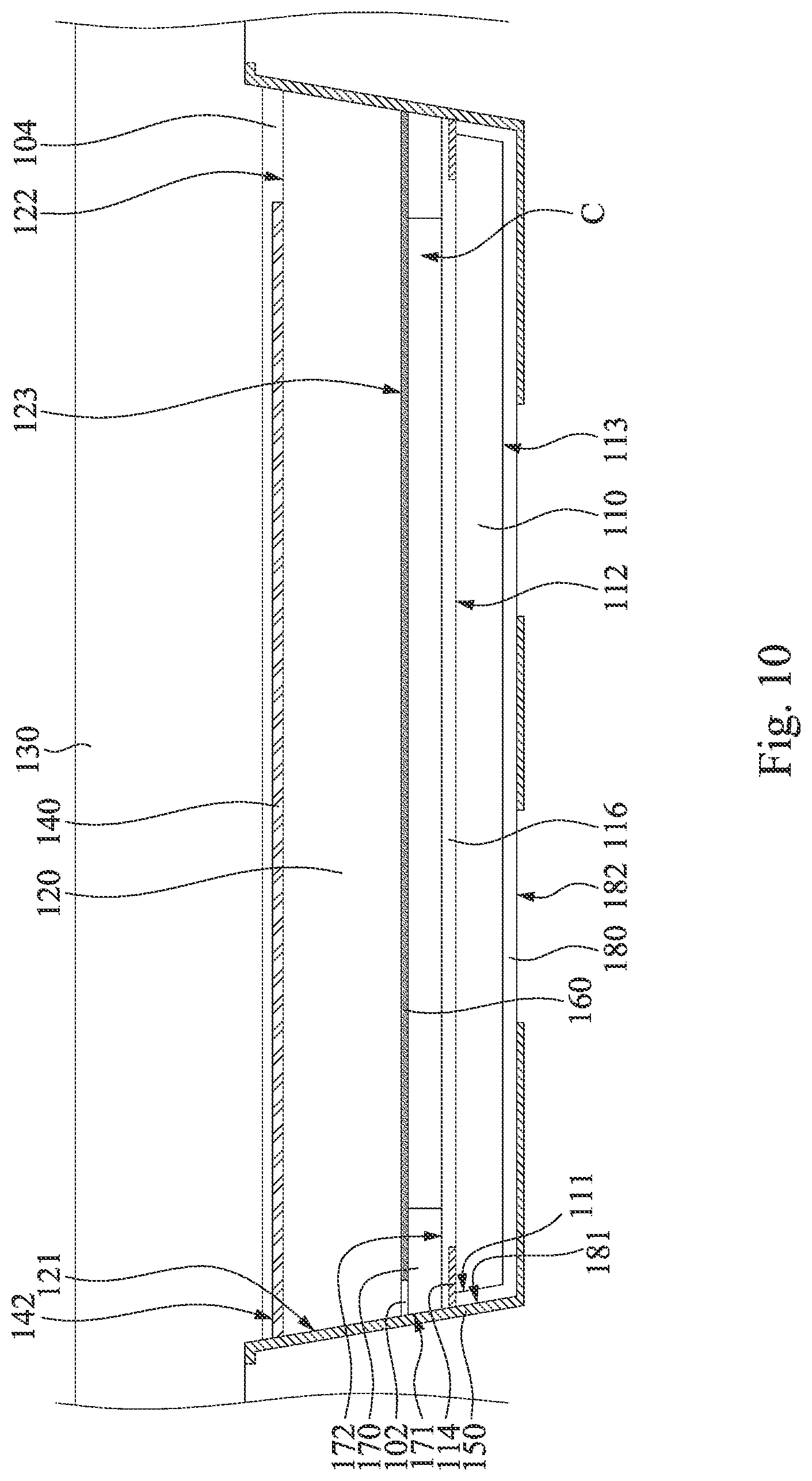 Patent US11784134 Figure 10 – Chip package and manufacturing method thereof