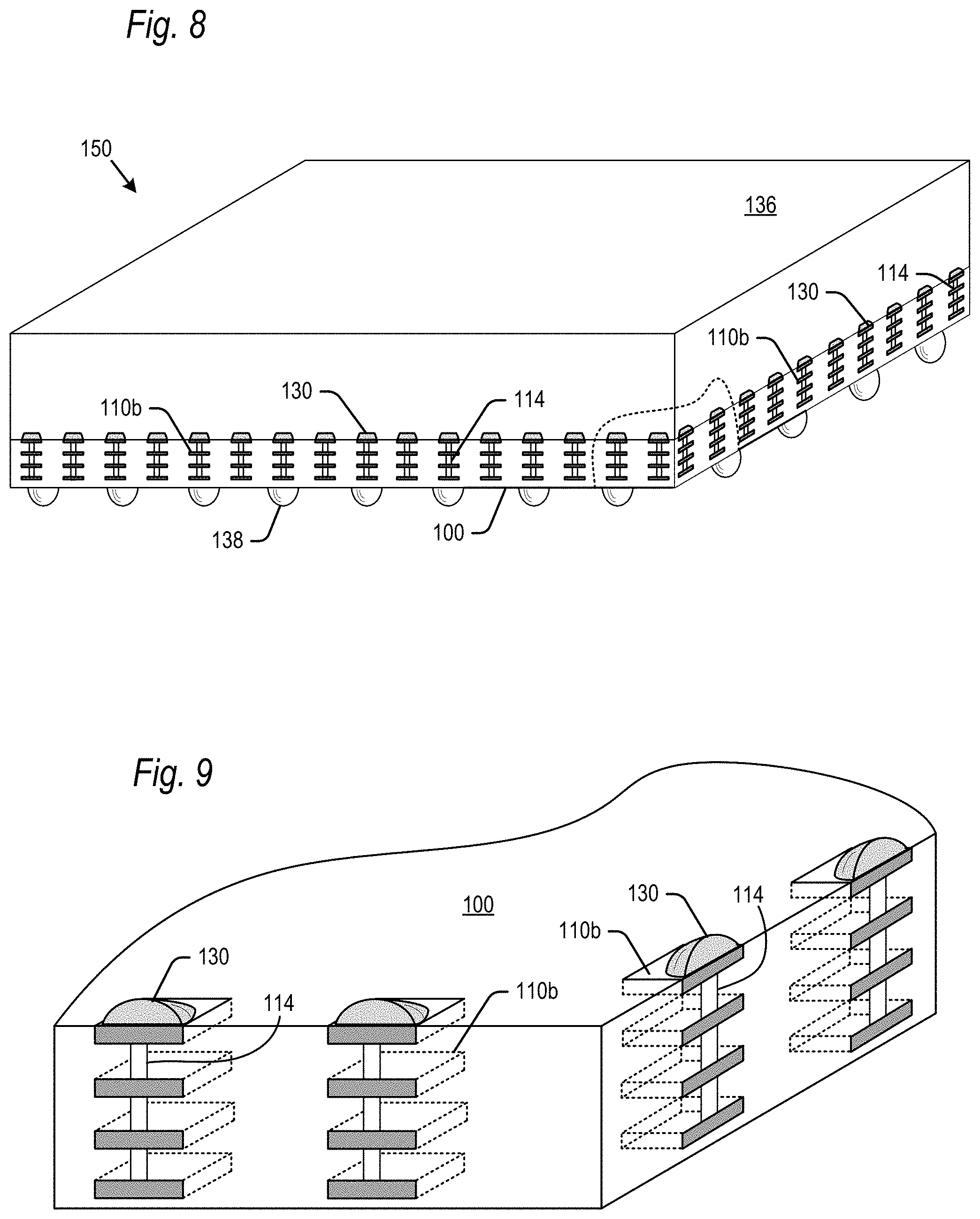 Patent US11784135 Figure 5 – Semiconductor device including conductive bumps to improve EMI/RFI shielding