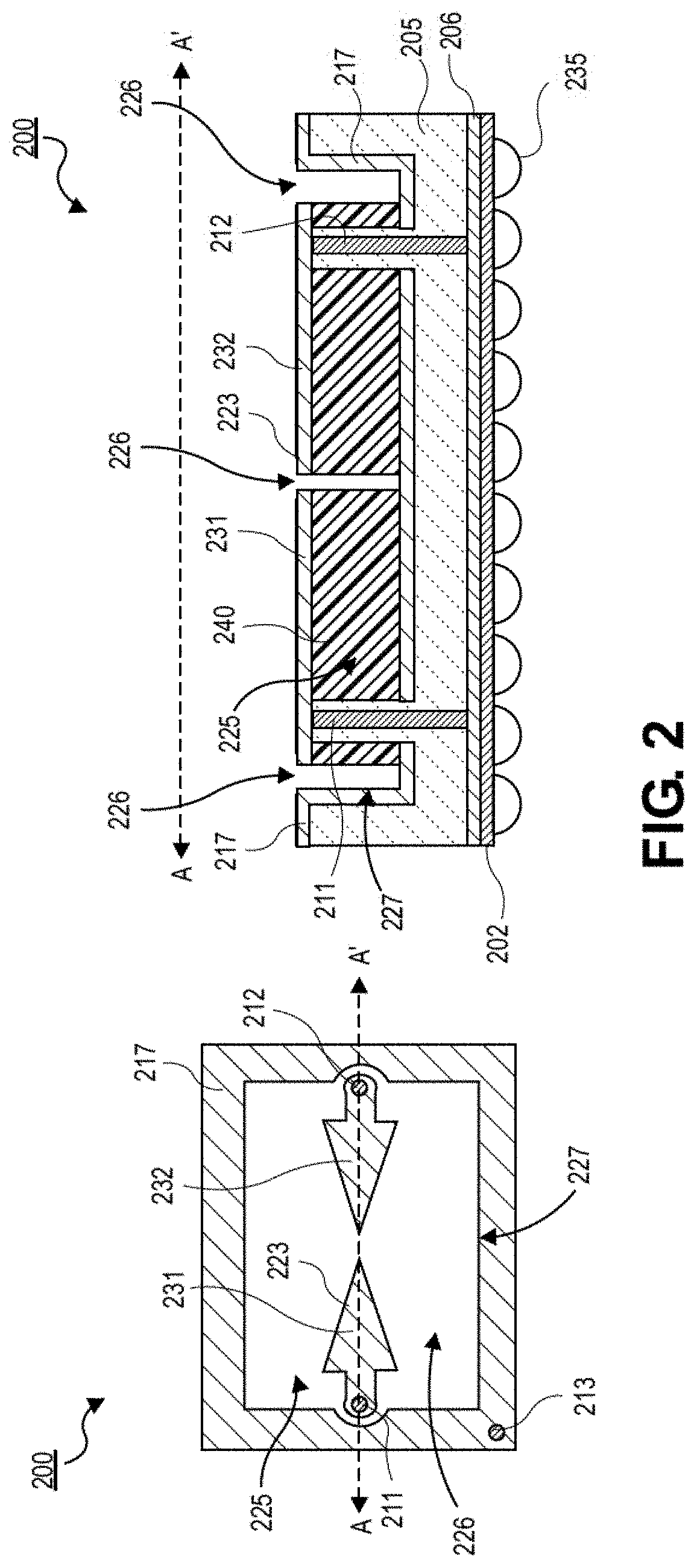 Patent US11784143 Figure 2 – Single metal cavity antenna in package connected to an integrated transceiver front-end