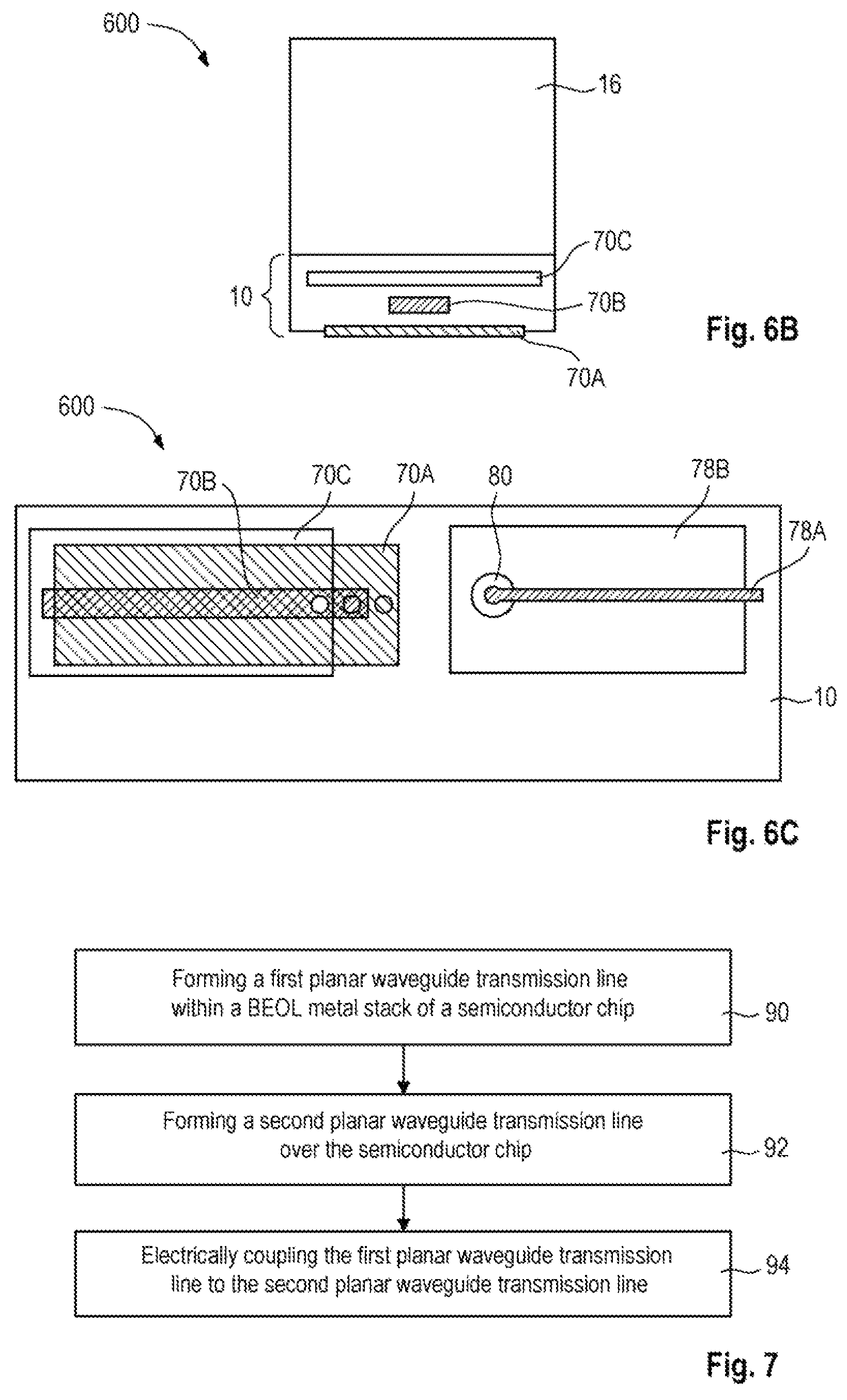 Patent US11784144 Figure 3 – Semiconductor devices comprising planar waveguide transmission lines