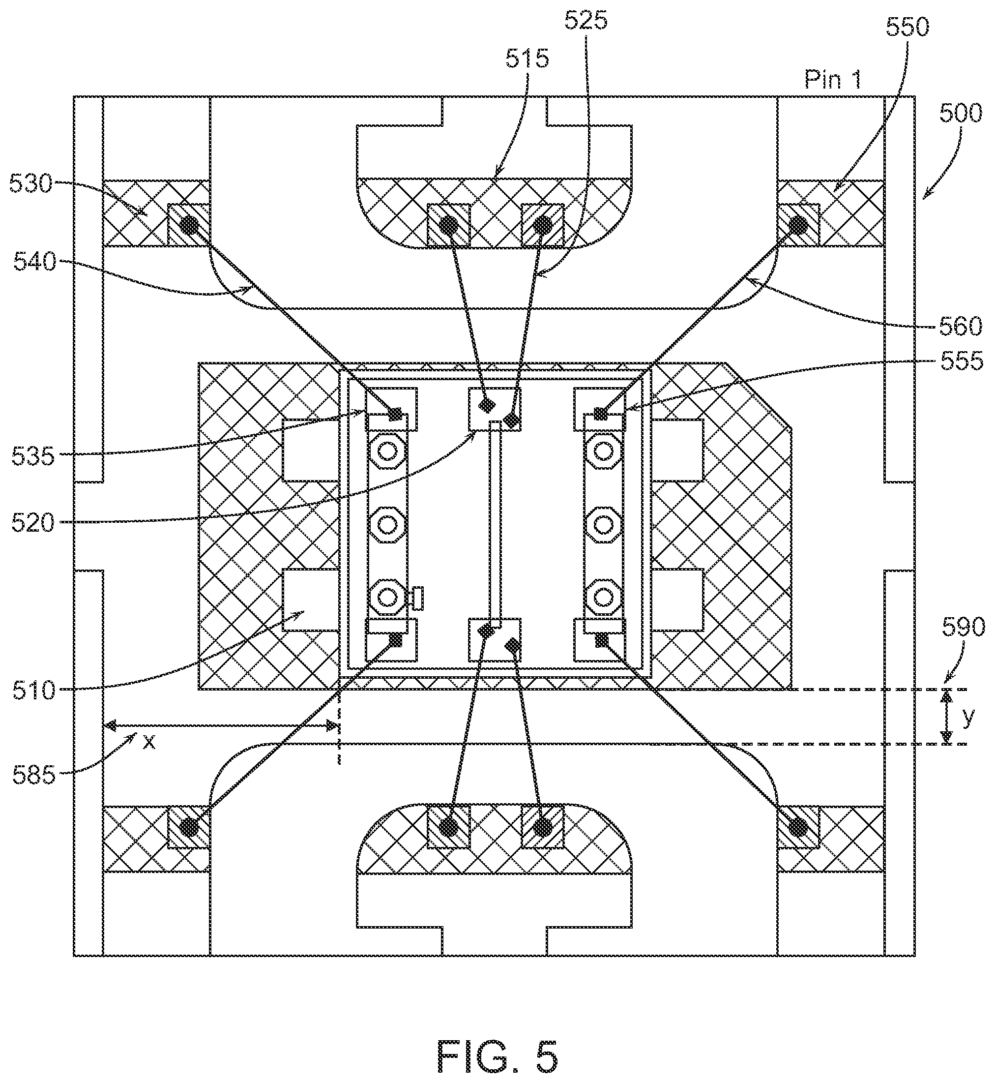 Patent US11784146 Figure 5 – Method and apparatus for a ground wire bonding attachment in MMIC devices