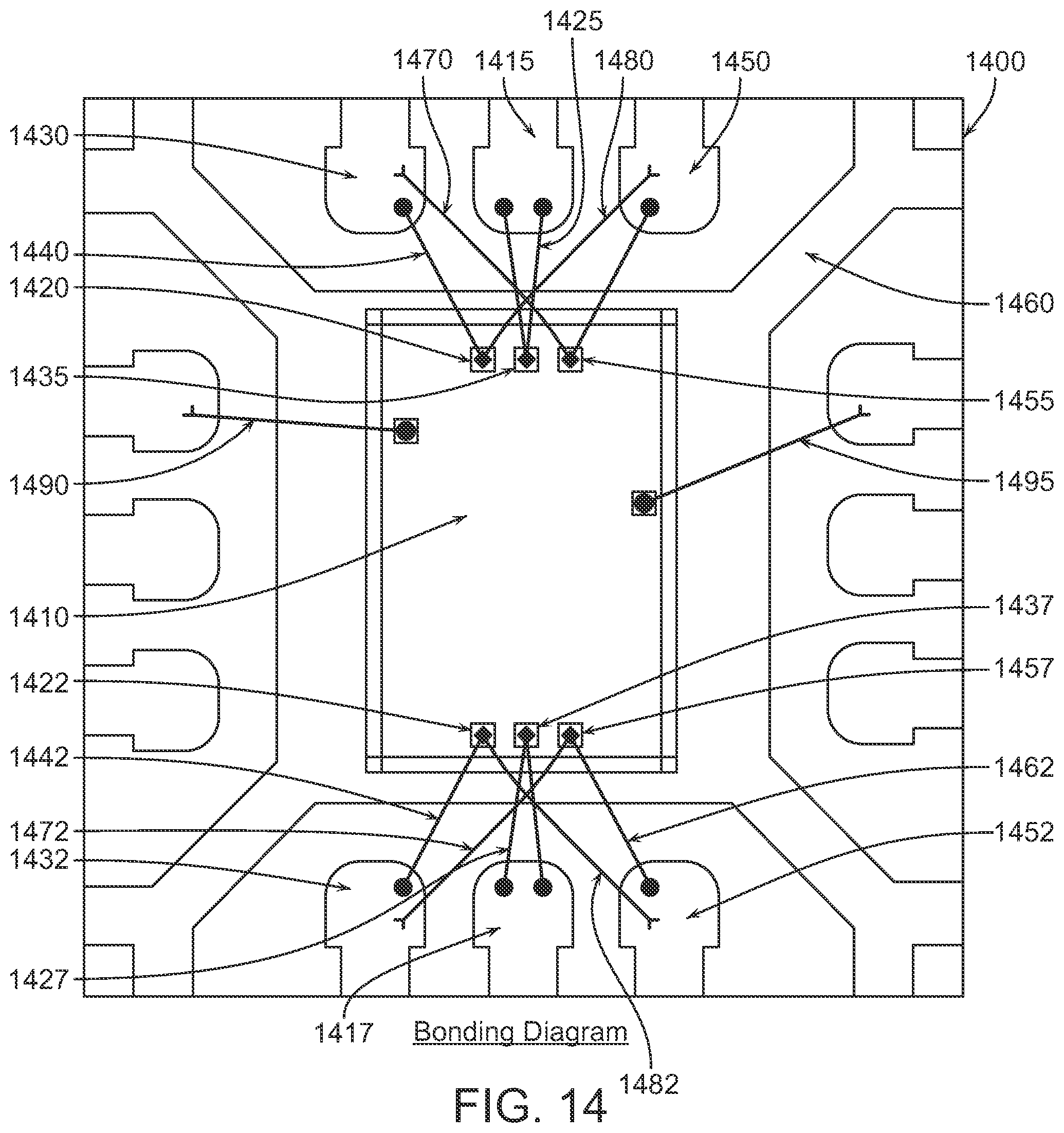 Patent US11784146 Figure 14 – Method and apparatus for a ground wire bonding attachment in MMIC devices