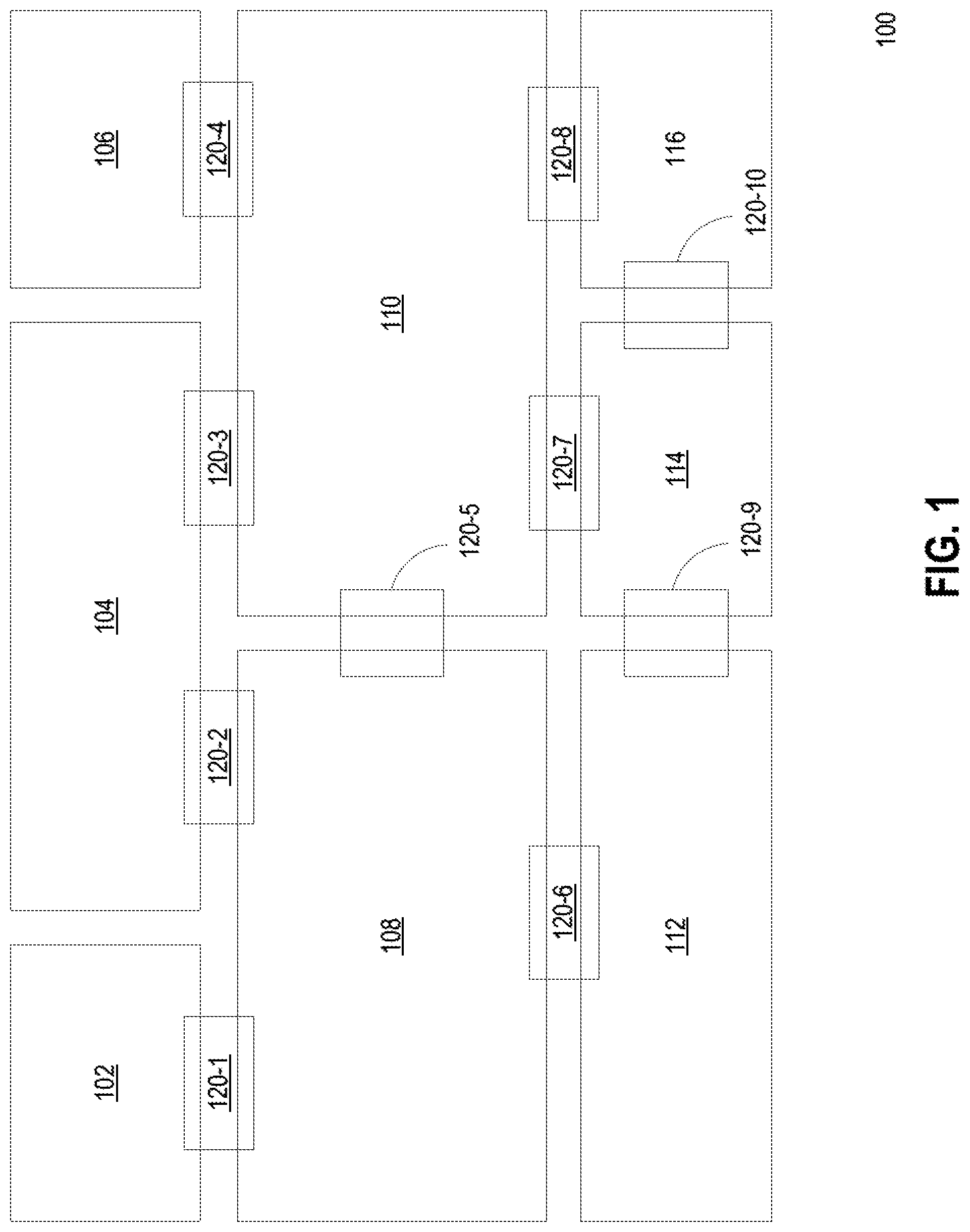 Patent US11784150 Figure 1 – Rounded metal trace corner for stress reduction