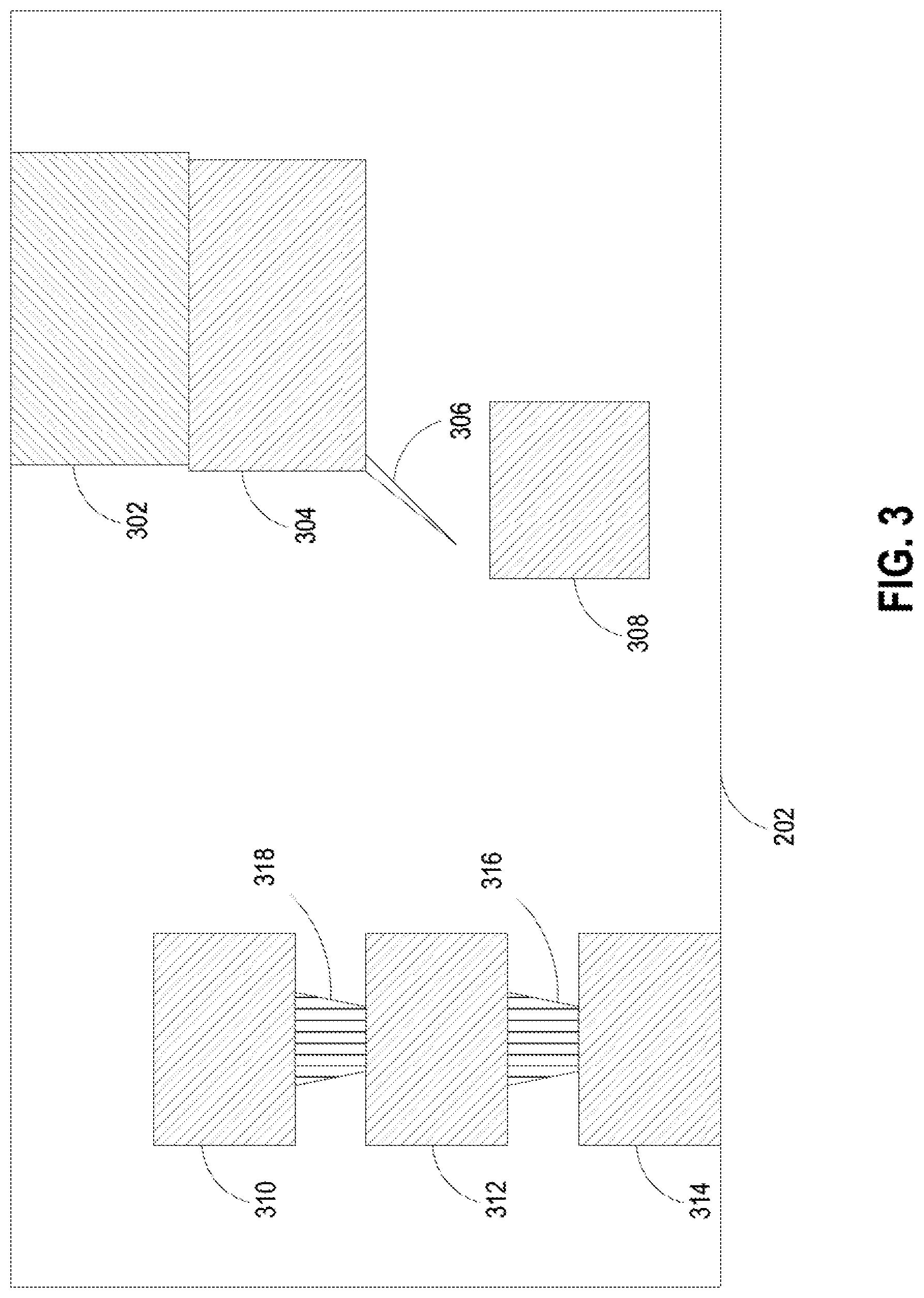 Patent US11784150 Figure 3 – Rounded metal trace corner for stress reduction