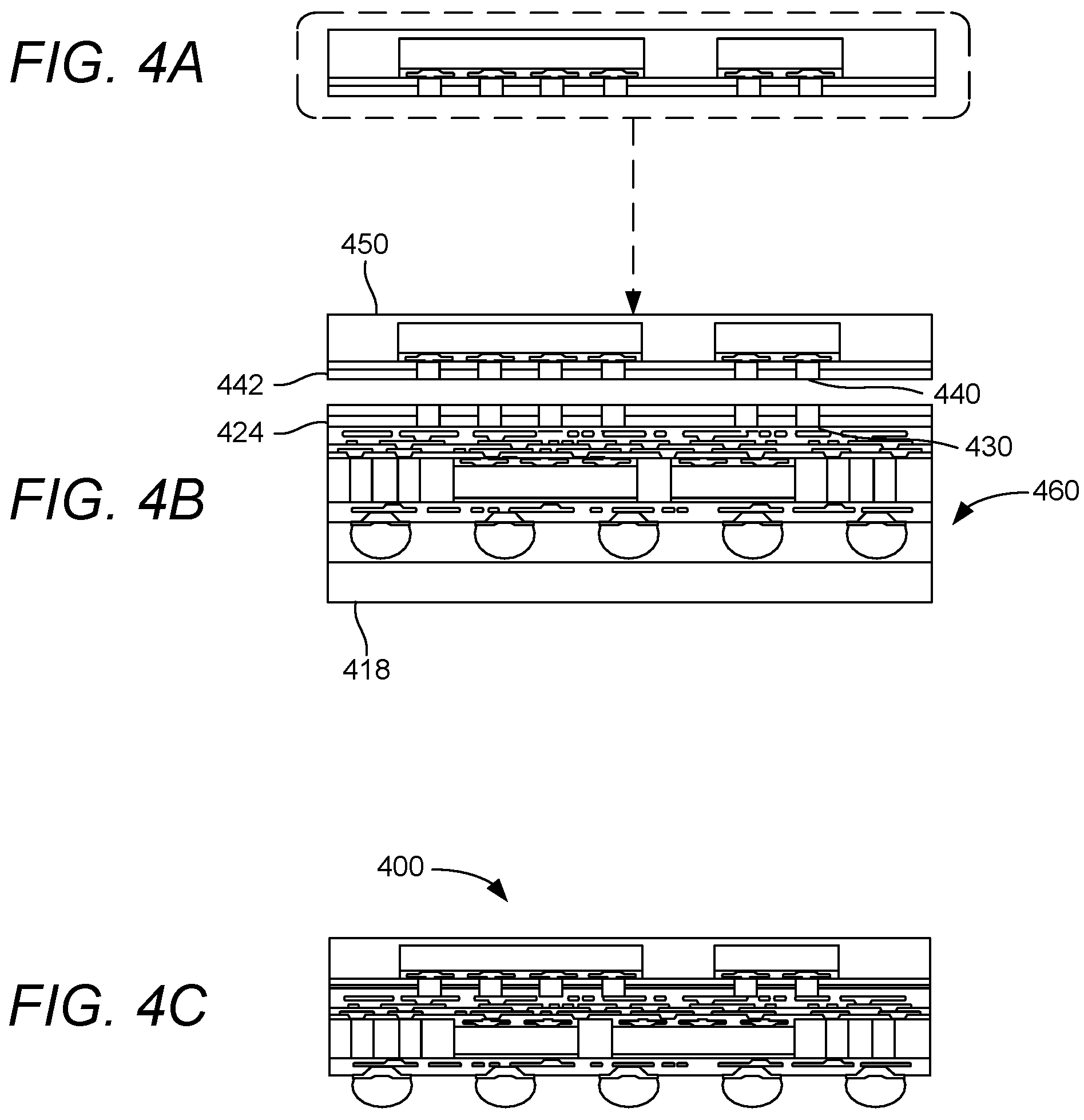 Patent US11784151 Figure 7 – Redistribution layer connection