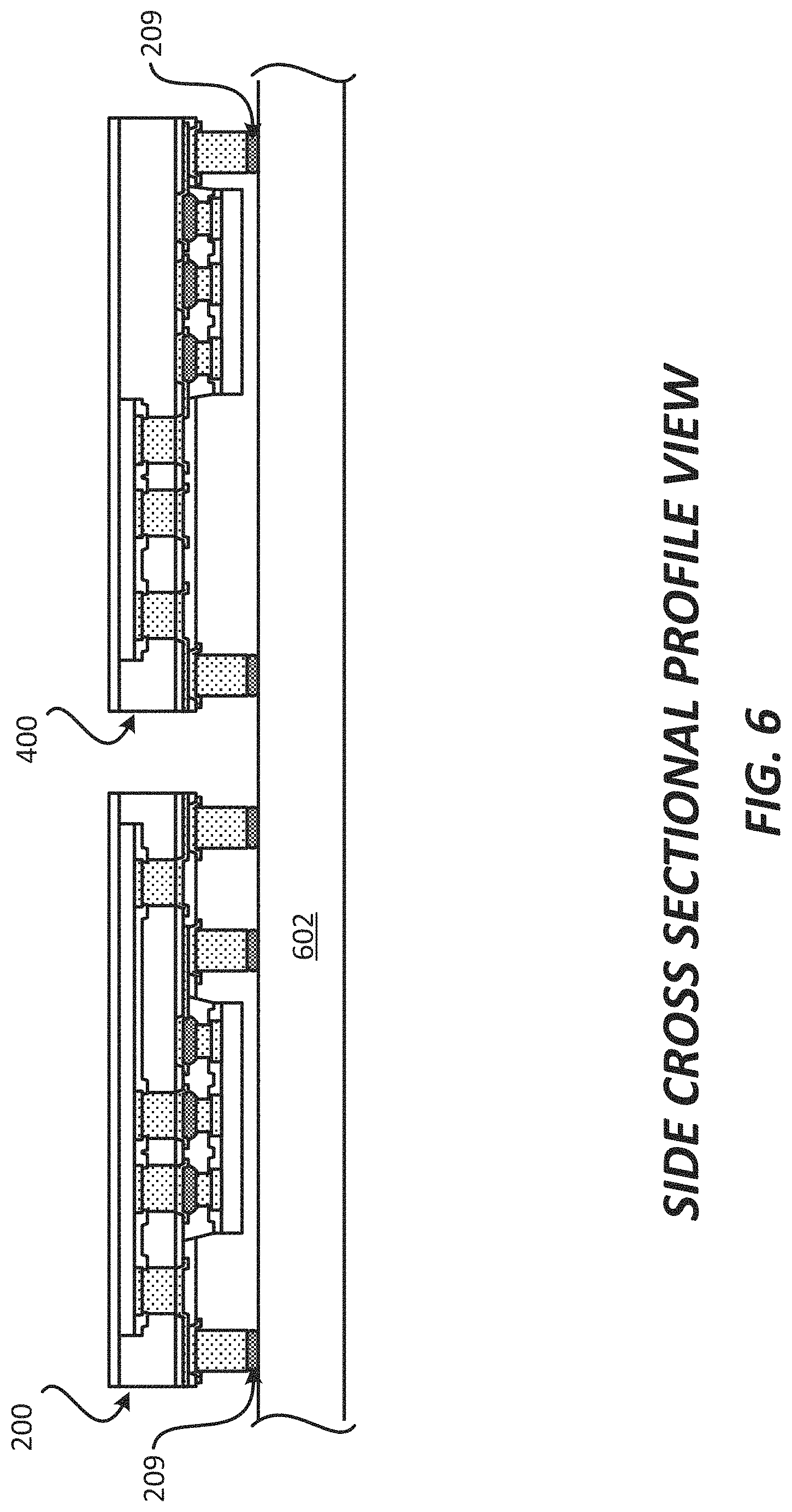 Patent US11784157 Figure 6 – Package comprising integrated devices coupled through a metallization layer