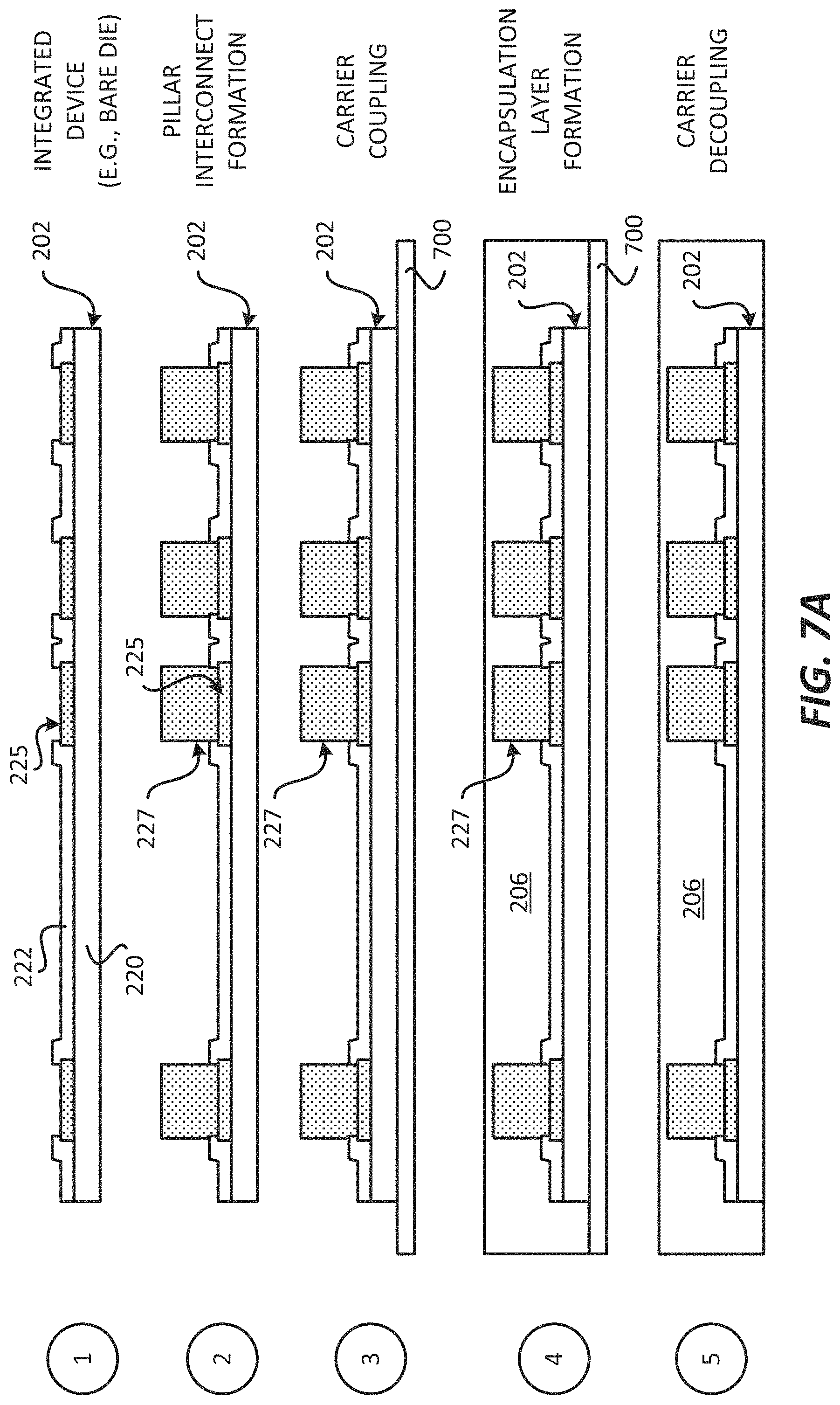 Patent US11784157 Figure 7 – Package comprising integrated devices coupled through a metallization layer