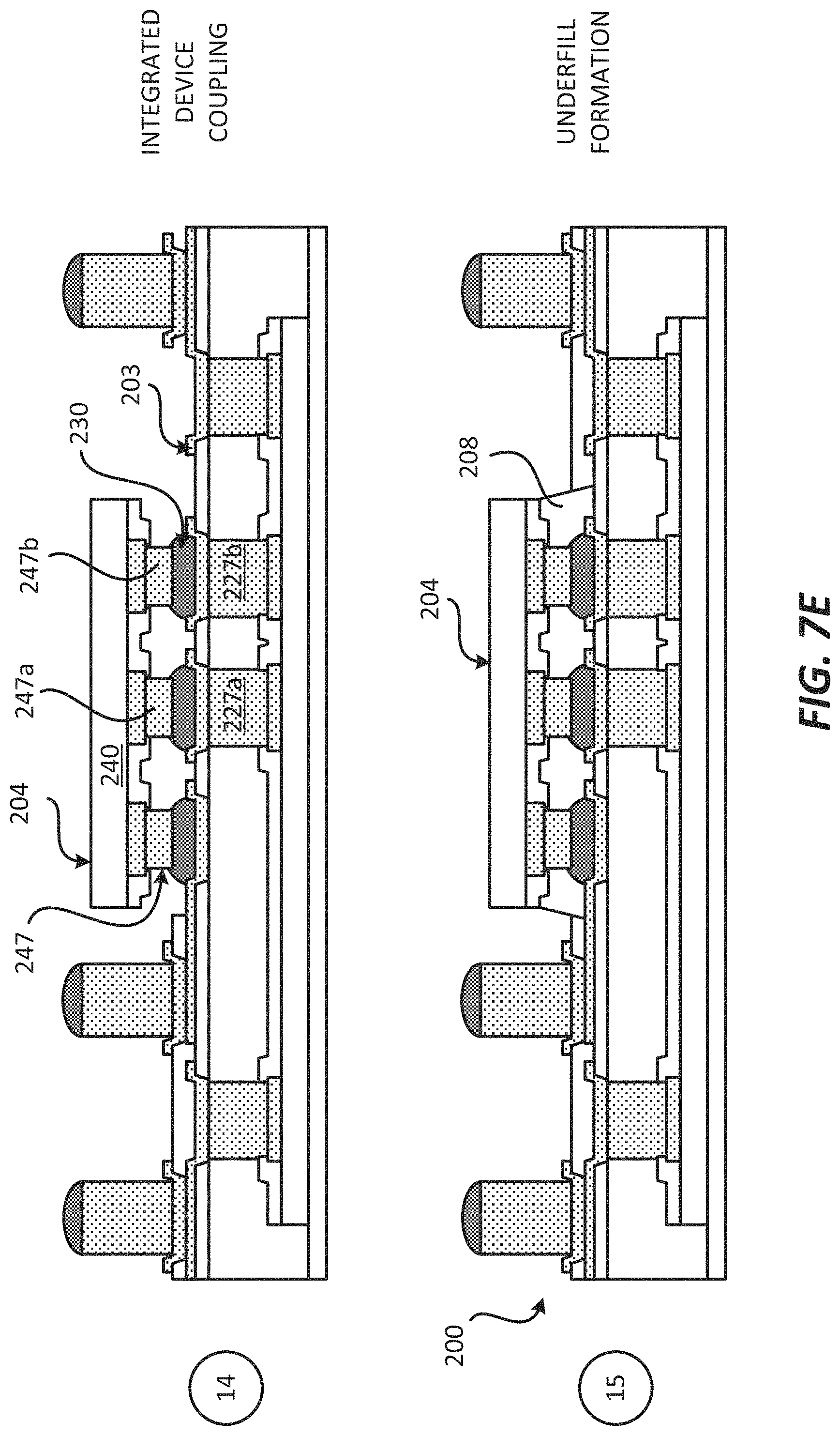 Patent US11784157 Figure 11 – Package comprising integrated devices coupled through a metallization layer